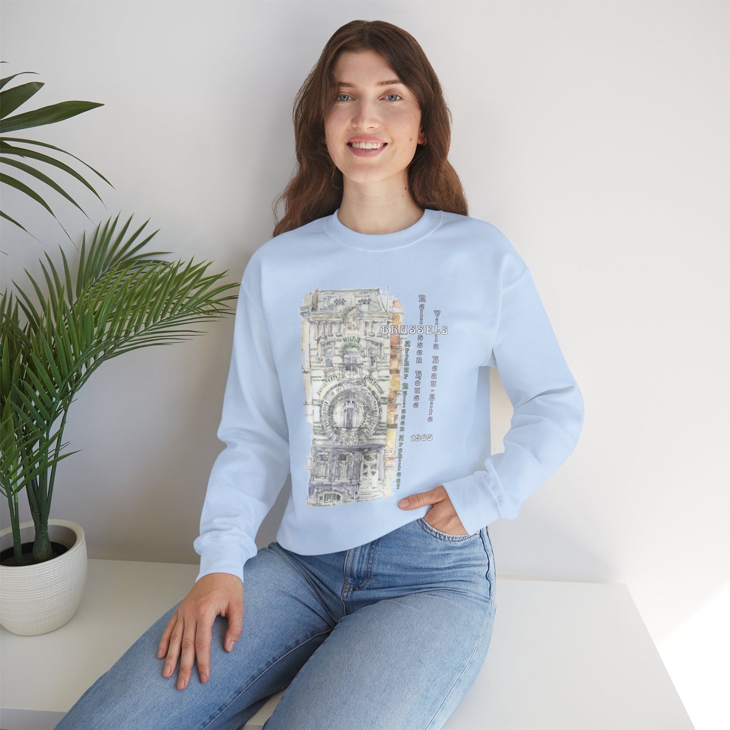 Brussel's Art-Nouveau-Inspired Unisex Crewneck Sweatshirt