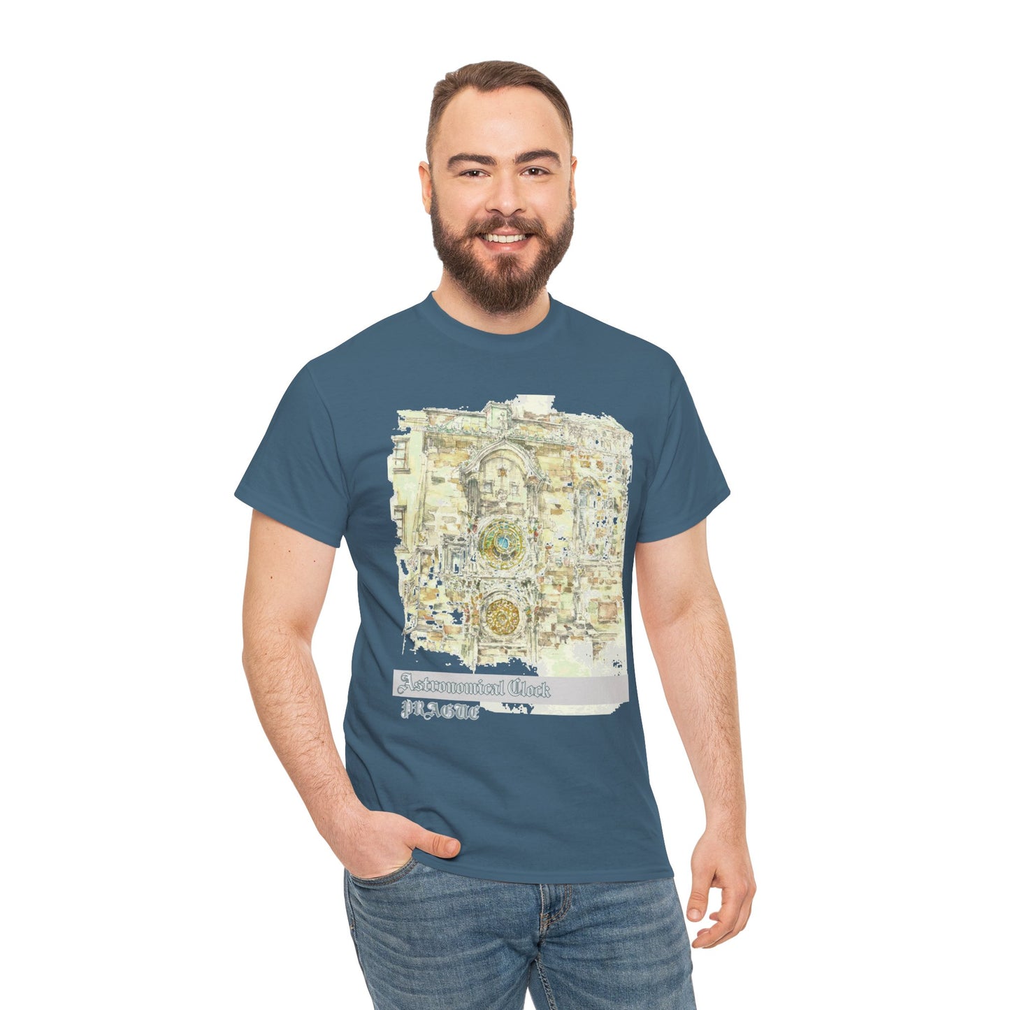 Prague Astronomical Clock-Inspired Unisex Crewneck T-shirt