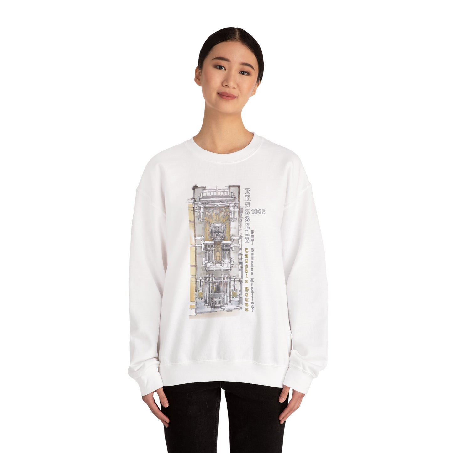 Brussel's Art-Nouveau-Inspired Unisex Crewneck Sweatshirt