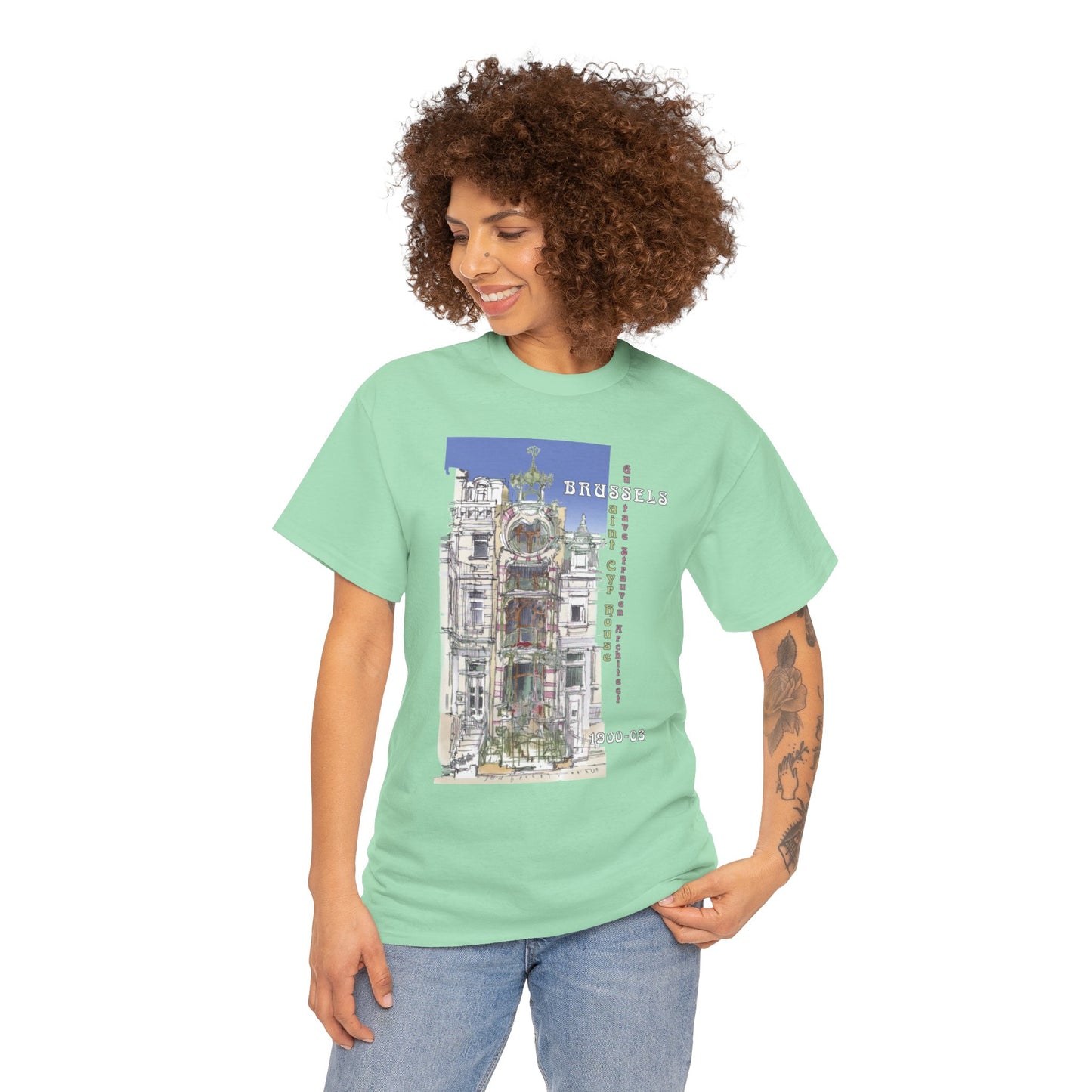 Brussel's Art-Nouveau-Inspired Unisex Crewneck T-shirt