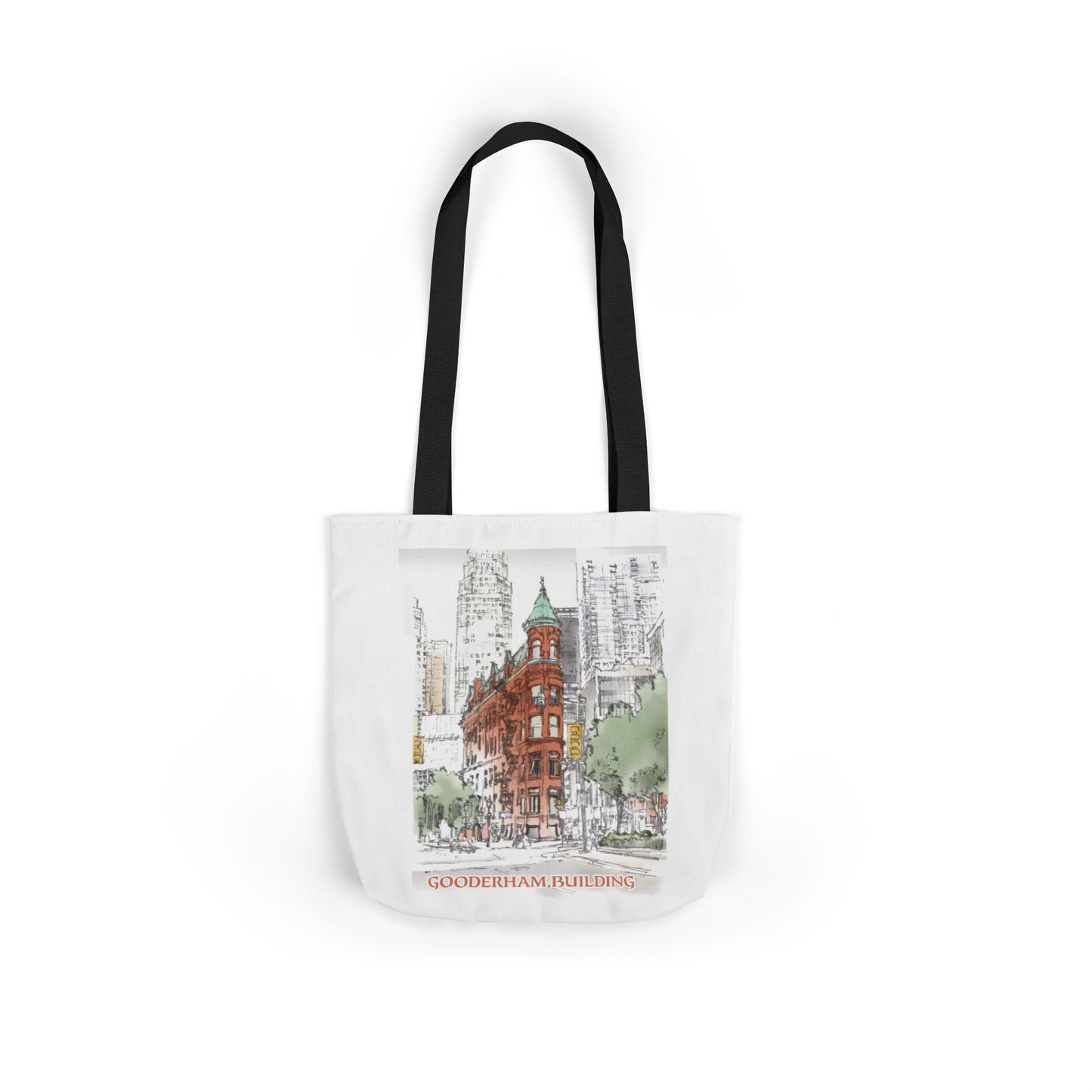 Toronto Gooderham building-inspired Tote Bag with 4-Color Straps
