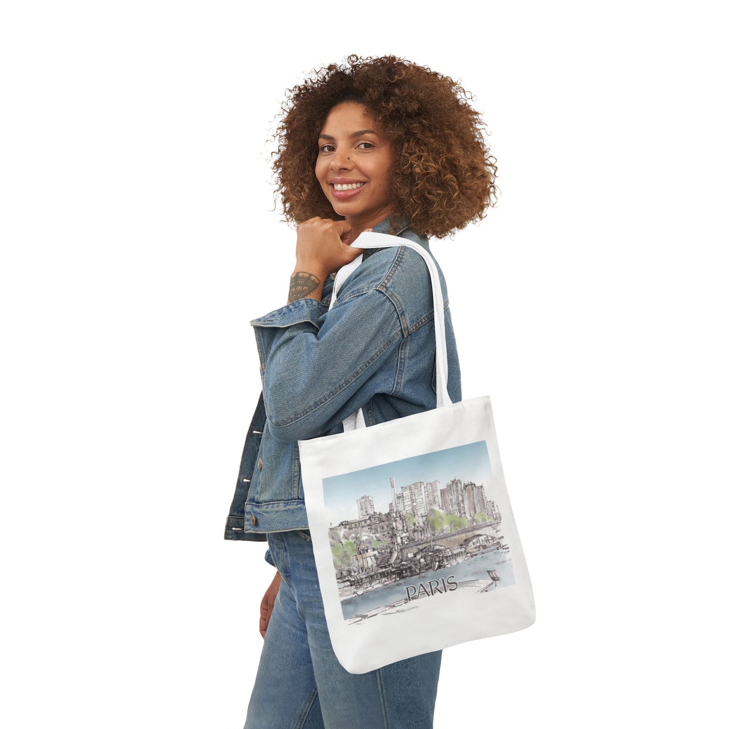 Paris-inspired Tote Bag with 4-Color Straps