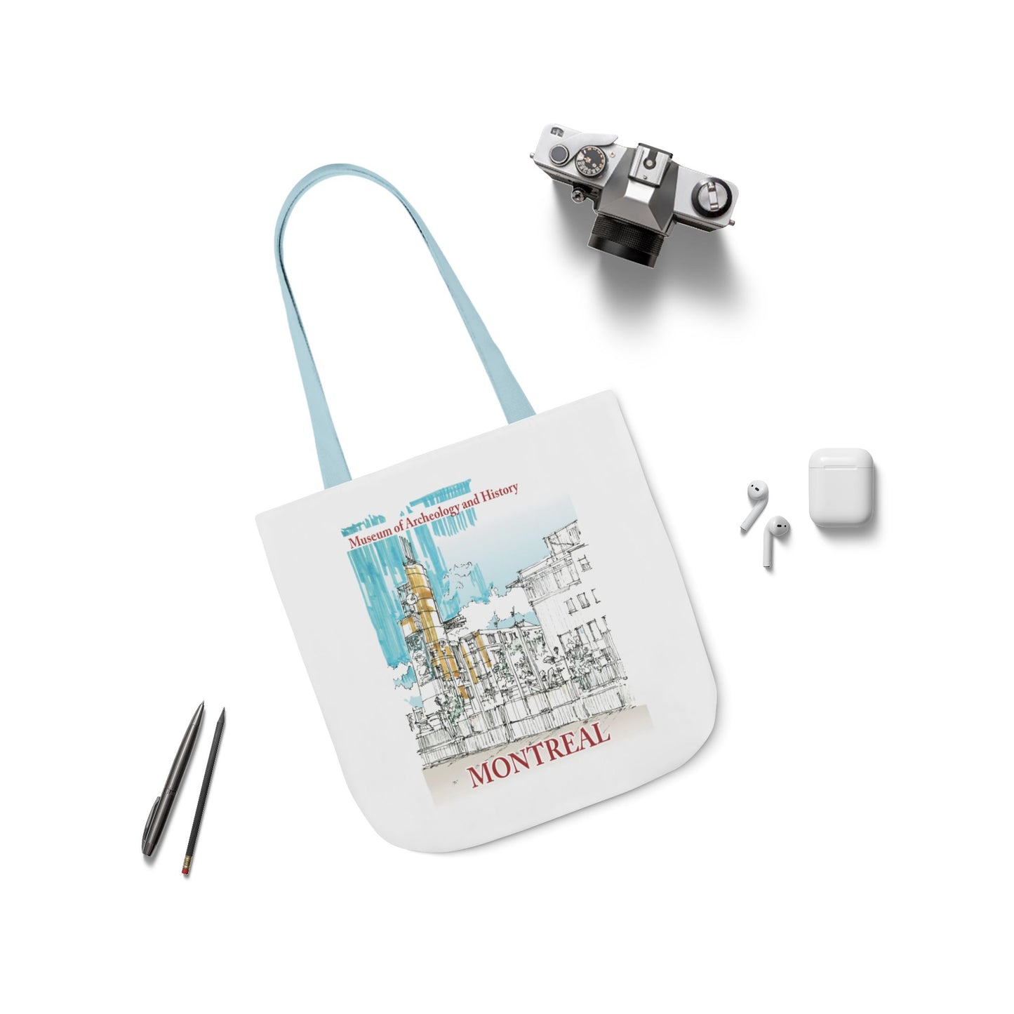 Montreal-inspired Tote Bag with 5-Color Straps