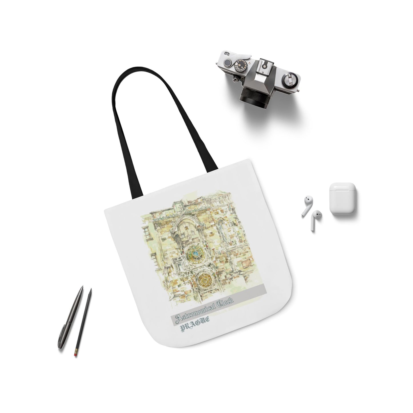 Prague-inspired Tote Bag with 4-Color Straps