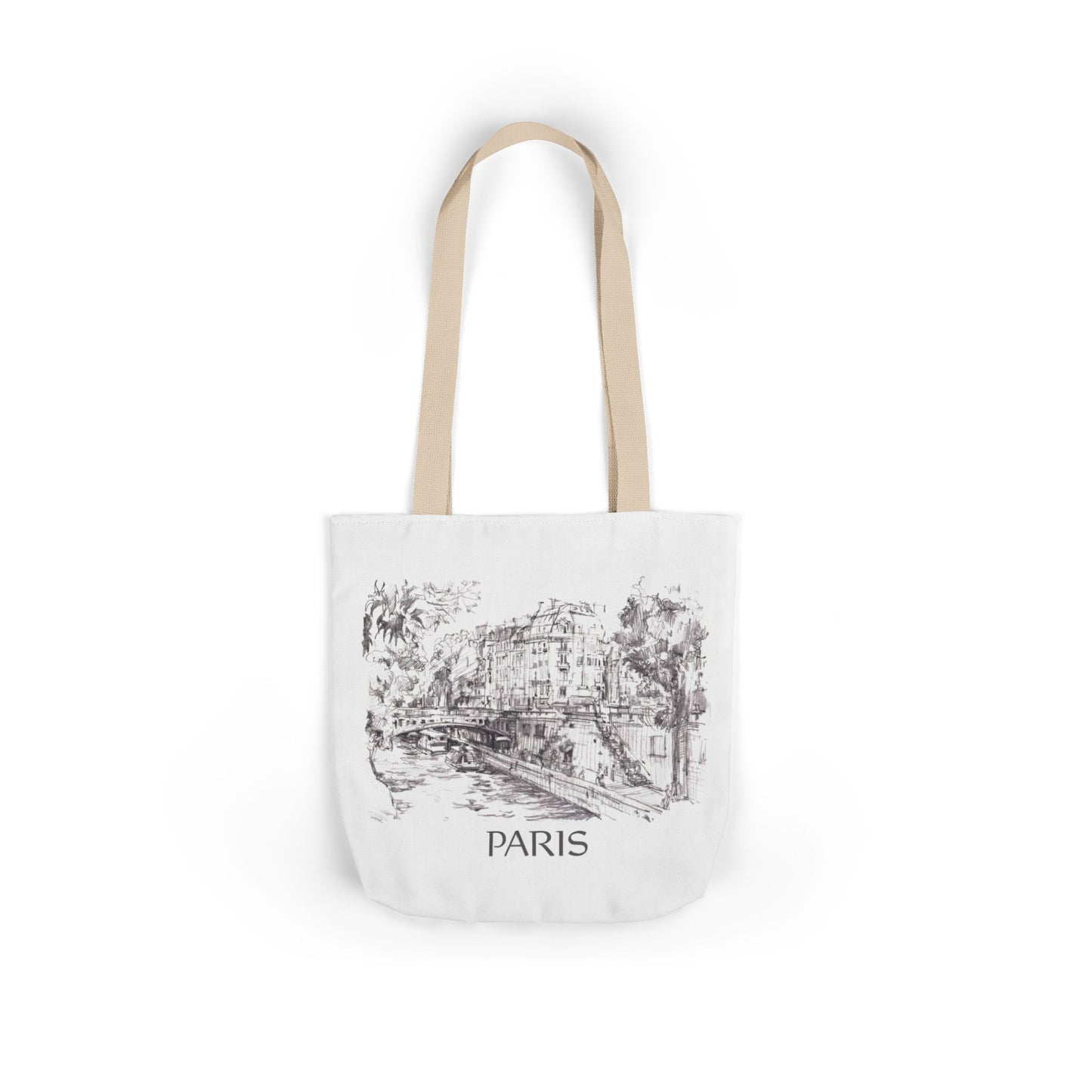 Paris-inspired Tote Bag with 5-Color Straps