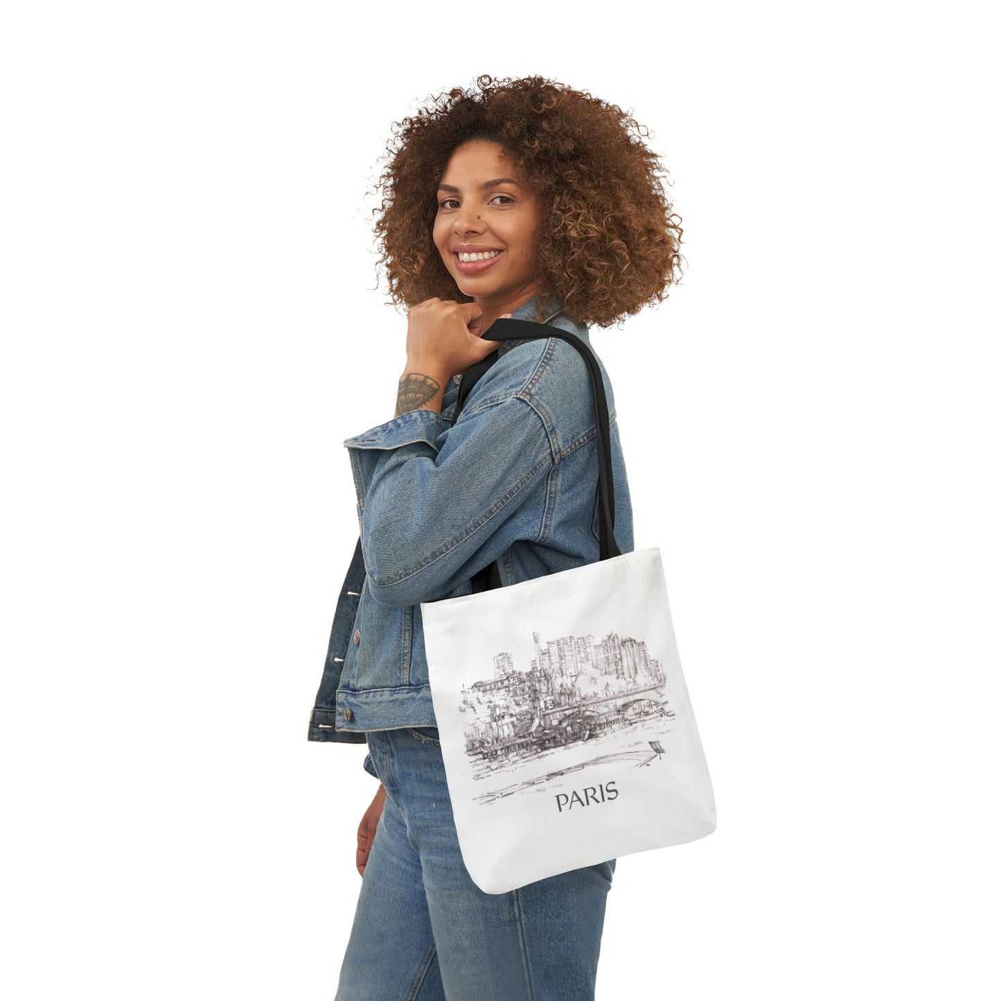 Paris-inspired Tote Bag with 5-Color Straps