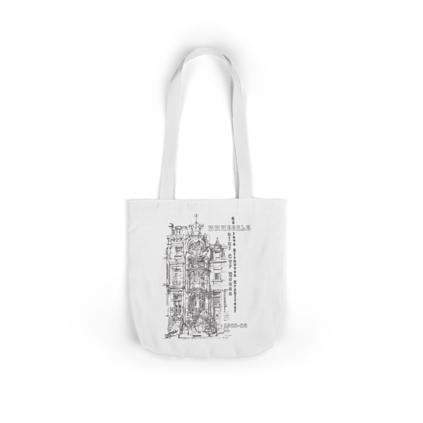 Brussel's Art-Nouveau-inspired Tote Bag with 5-Color Straps