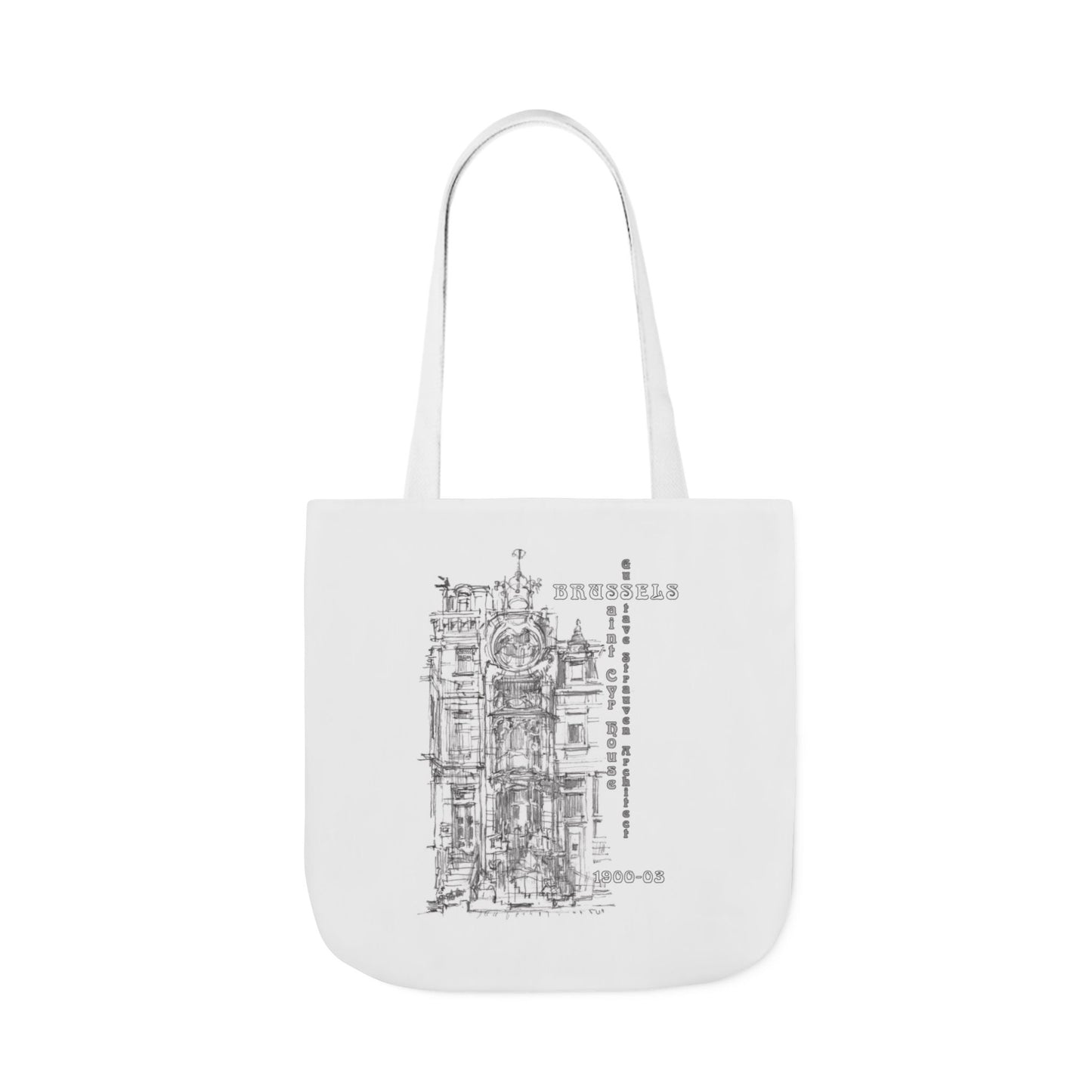 Brussel's Art-Nouveau-inspired Tote Bag with 5-Color Straps