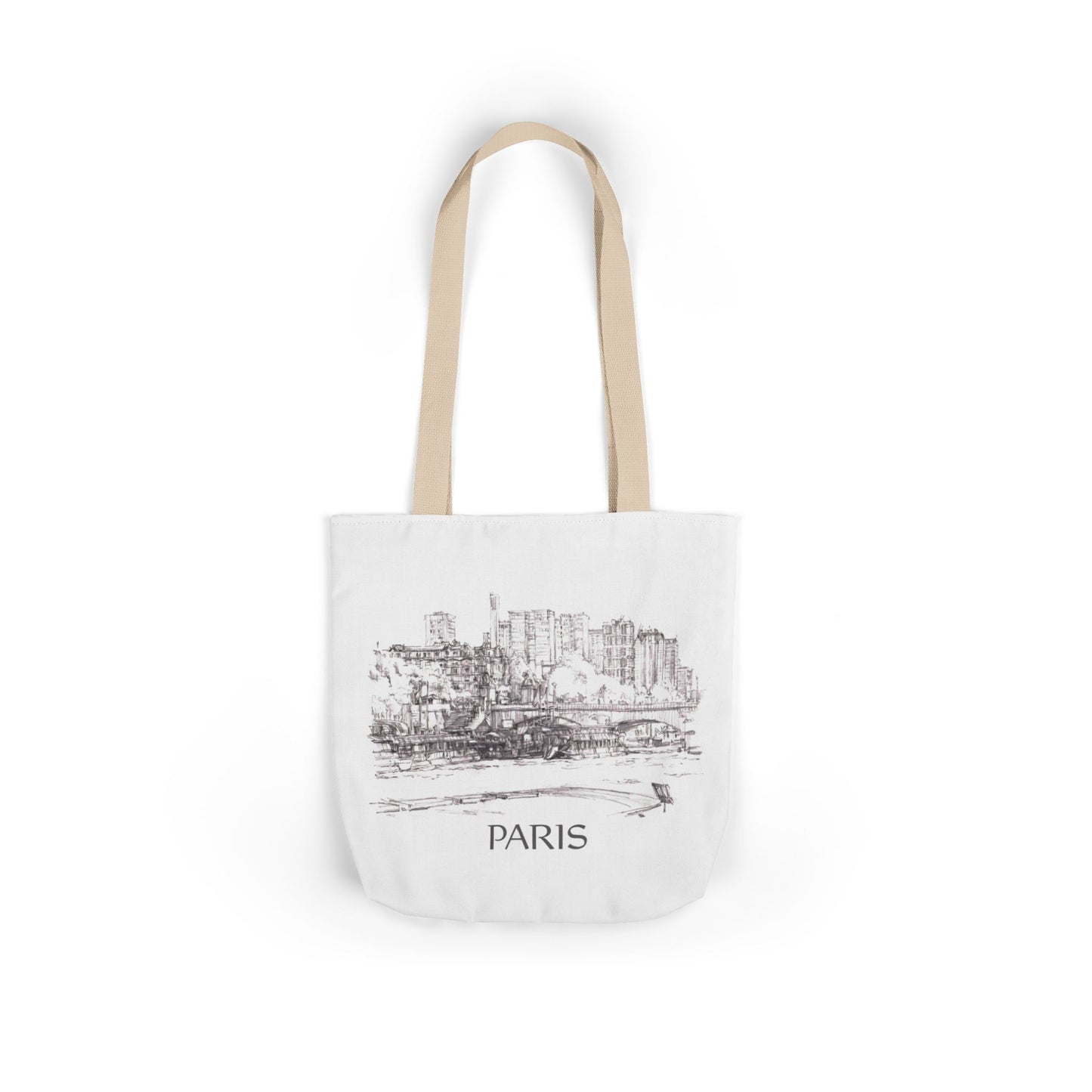 Paris-inspired Tote Bag with 5-Color Straps
