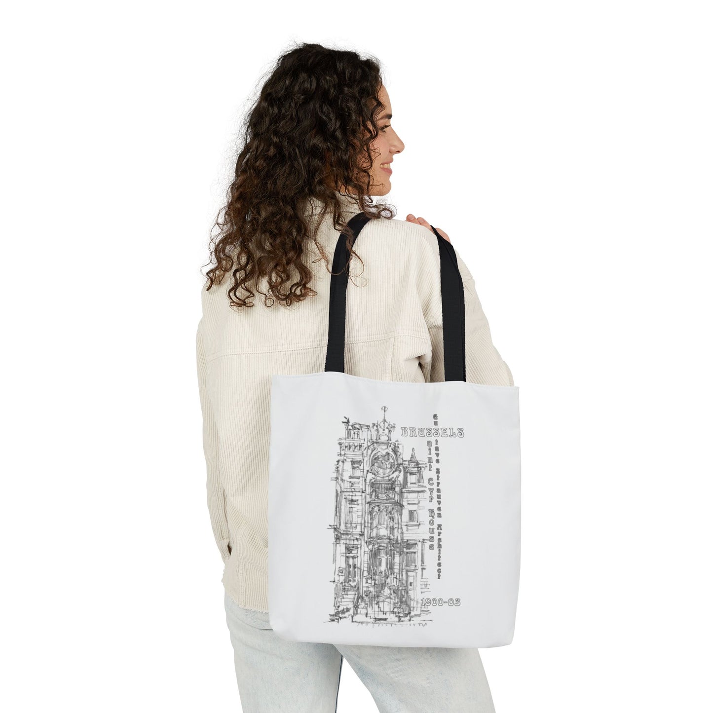 Brussel's Art-Nouveau-inspired Tote Bag with 5-Color Straps