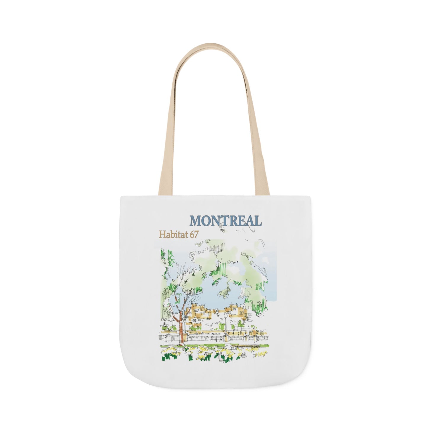Montreal-inspired Tote Bag with 4-Color Straps