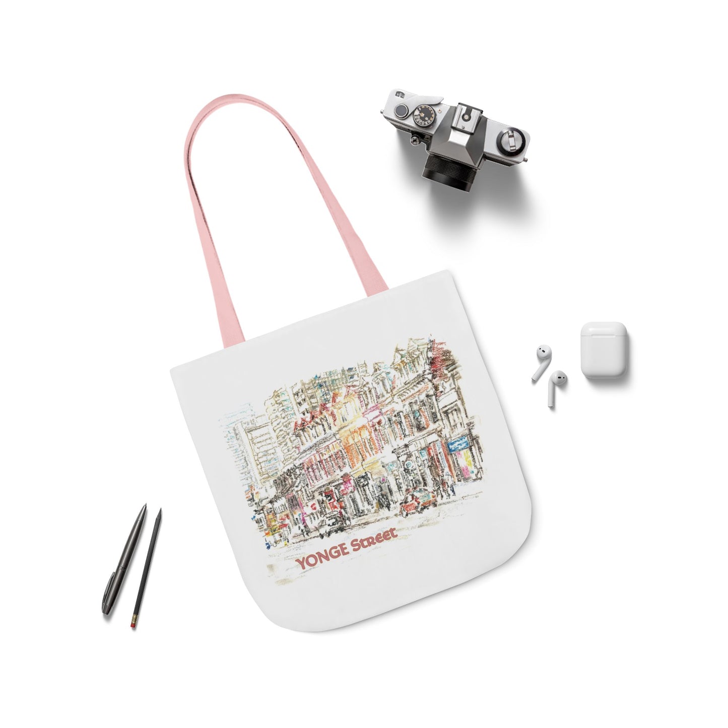 Yonge Street-inspired Tote Bag with 5-Color Straps