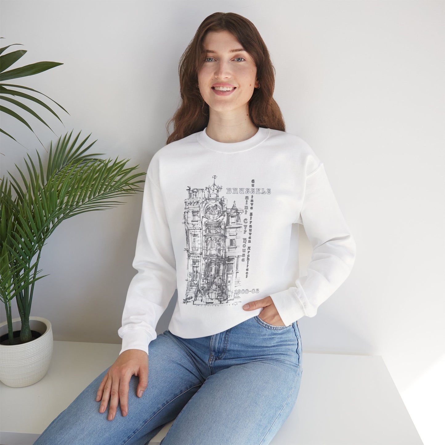 Brussel's Art-Nouveau-Inspired Unisex Crewneck Sweatshirt