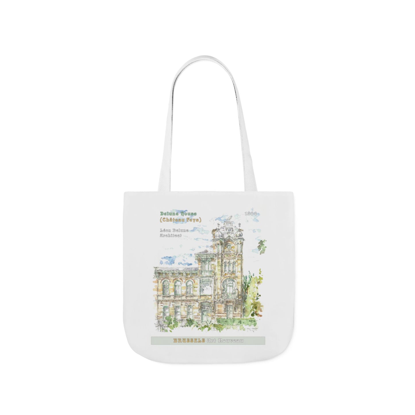 Brussel's Art-Nouveau-inspired Tote Bag with 3-Color Straps