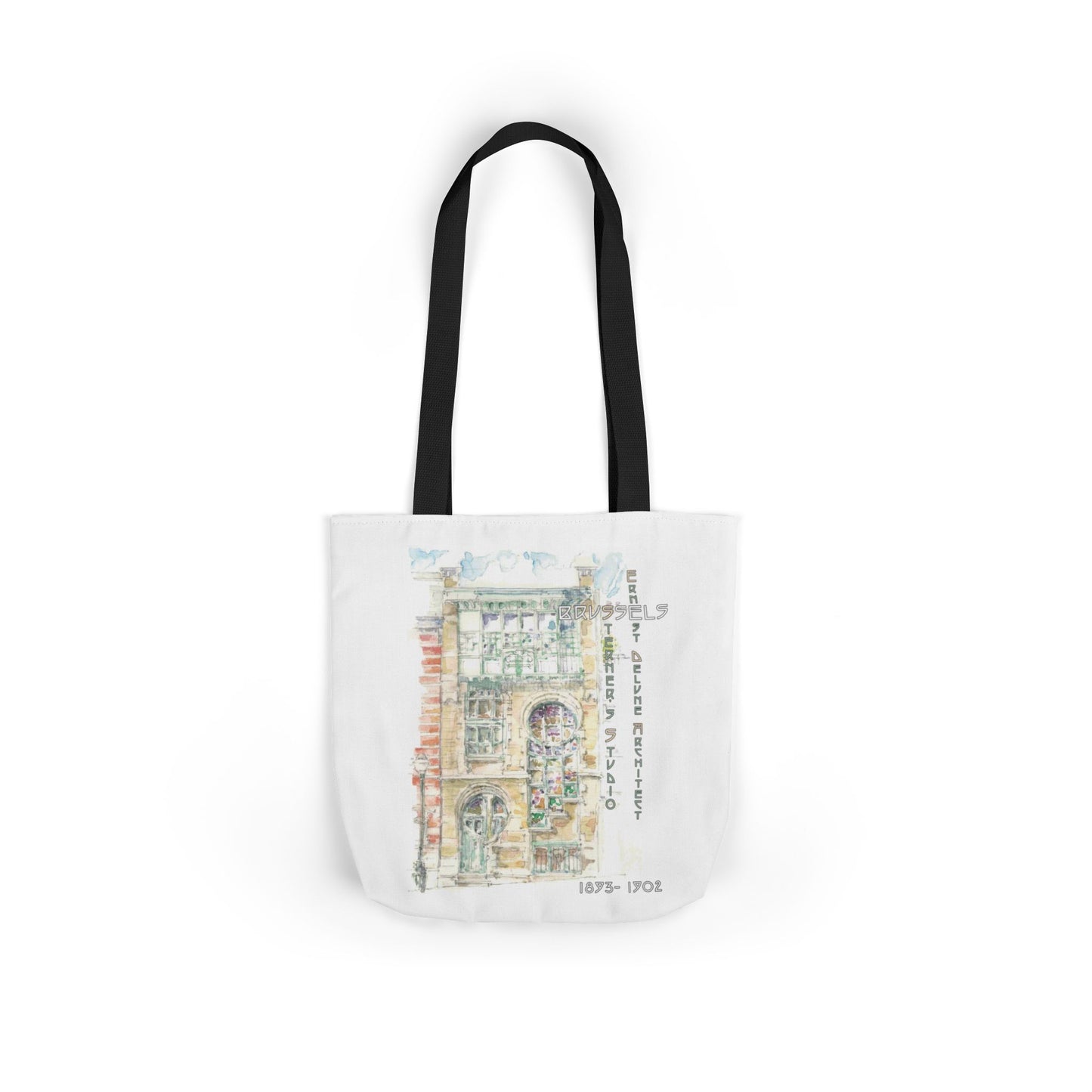 Brussel's Art-Nouveau-inspired Tote Bag with 3-Color Straps