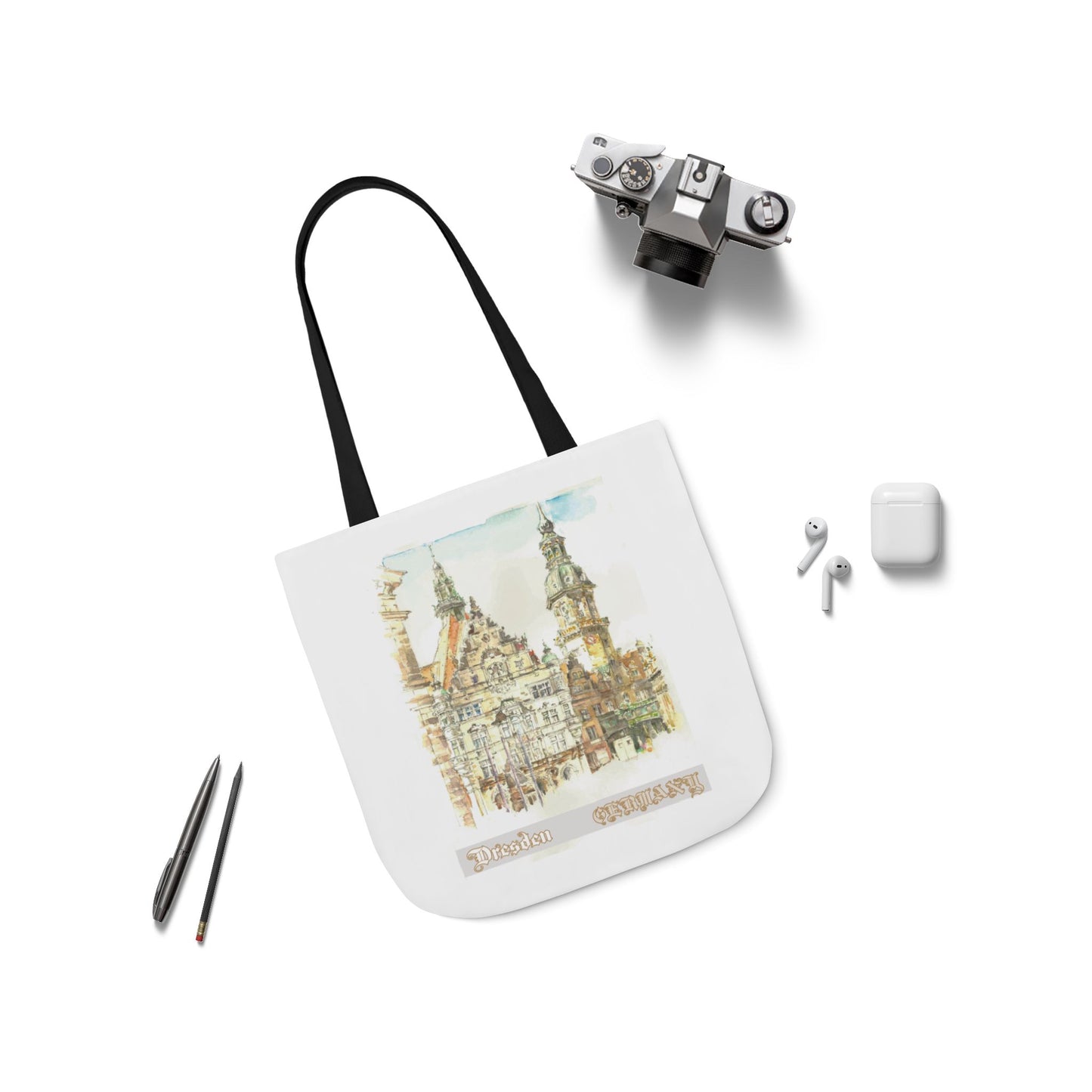Dresden-inspired Tote Bag with 4-Color Straps