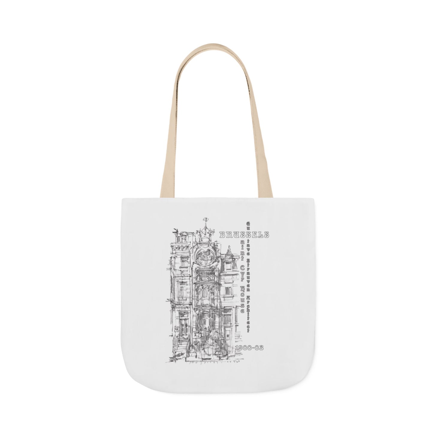 Brussel's Art-Nouveau-inspired Tote Bag with 5-Color Straps