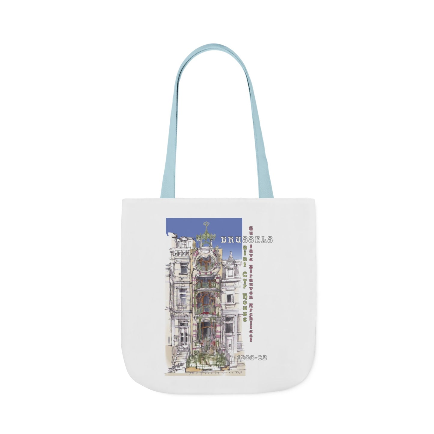 Brussel's Art-Nouveau-inspired Tote Bag with 5-Color Straps