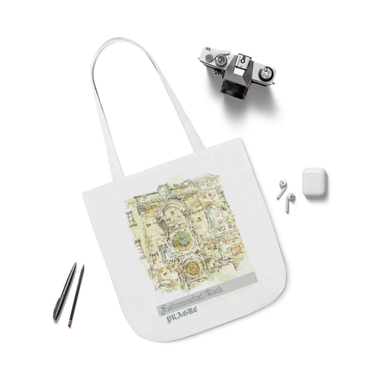 Prague-inspired Tote Bag with 4-Color Straps