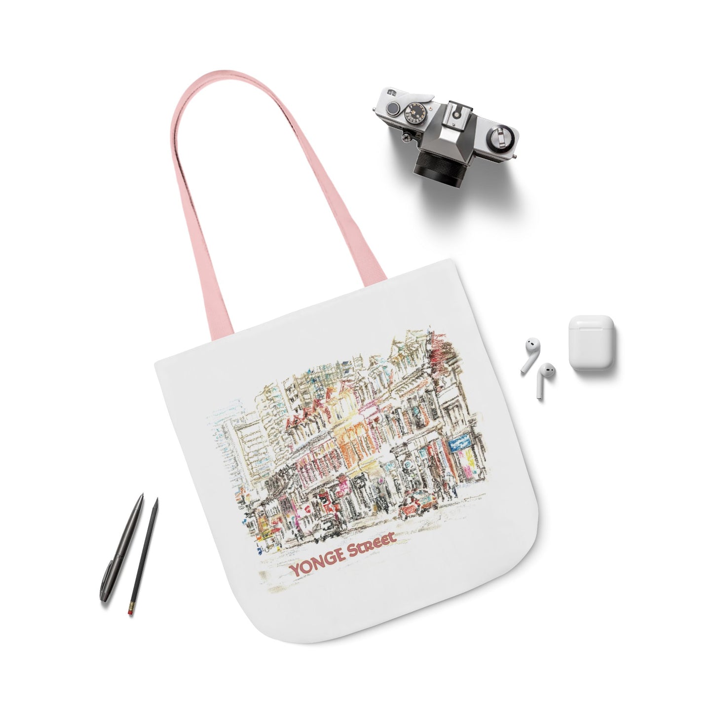 Yonge Street-inspired Tote Bag with 5-Color Straps