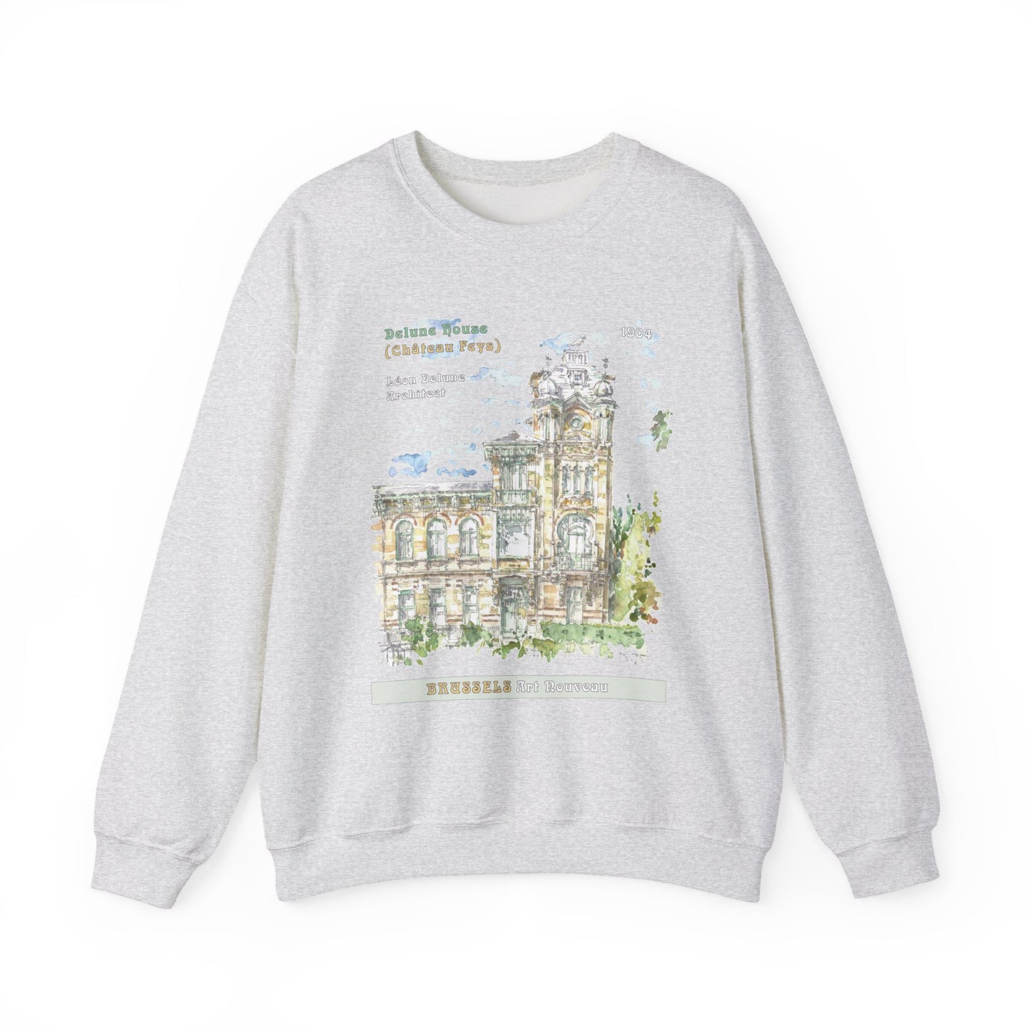 Brussel's Art-Nouveau-Inspired Unisex Crewneck Sweatshirt