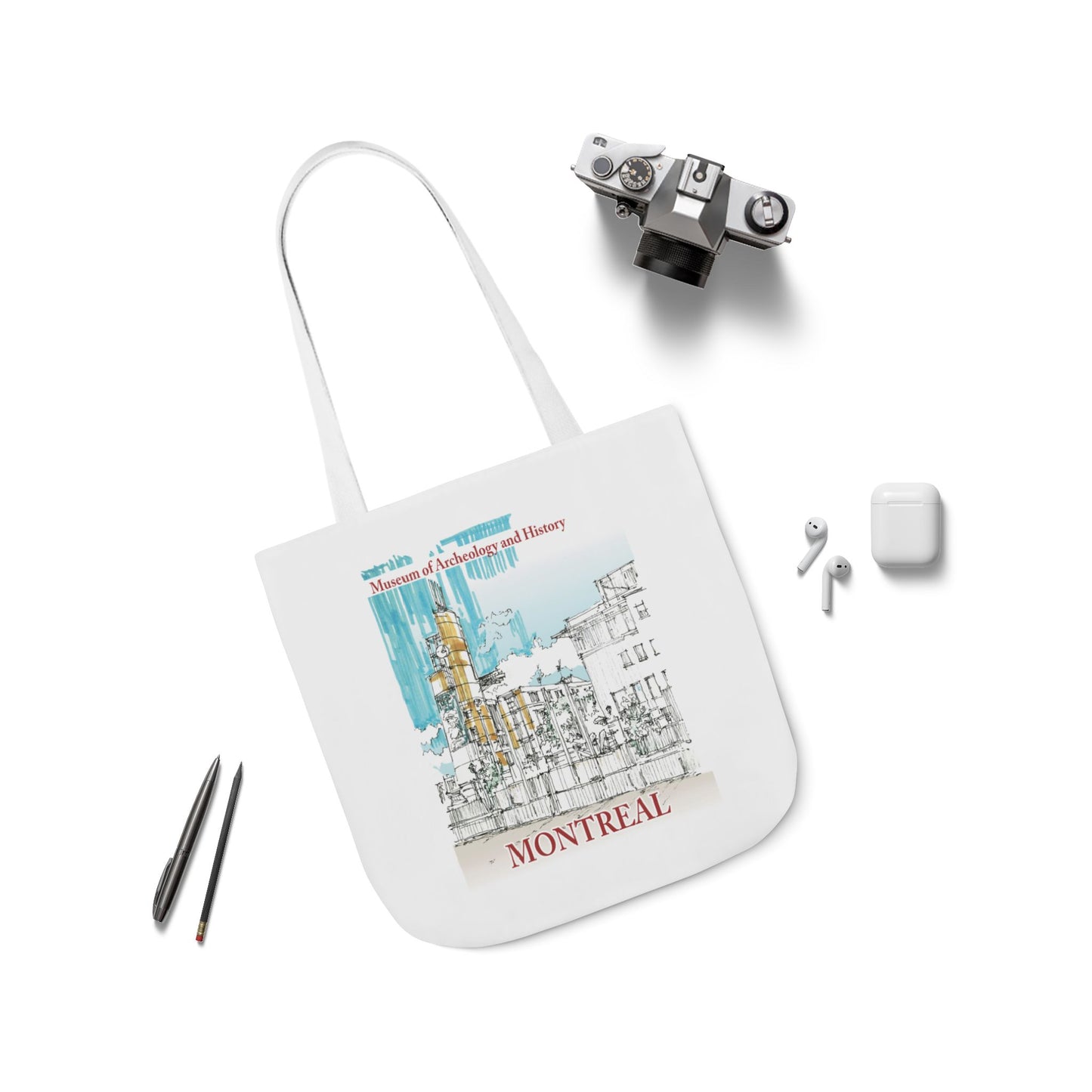 Montreal-inspired Tote Bag with 5-Color Straps