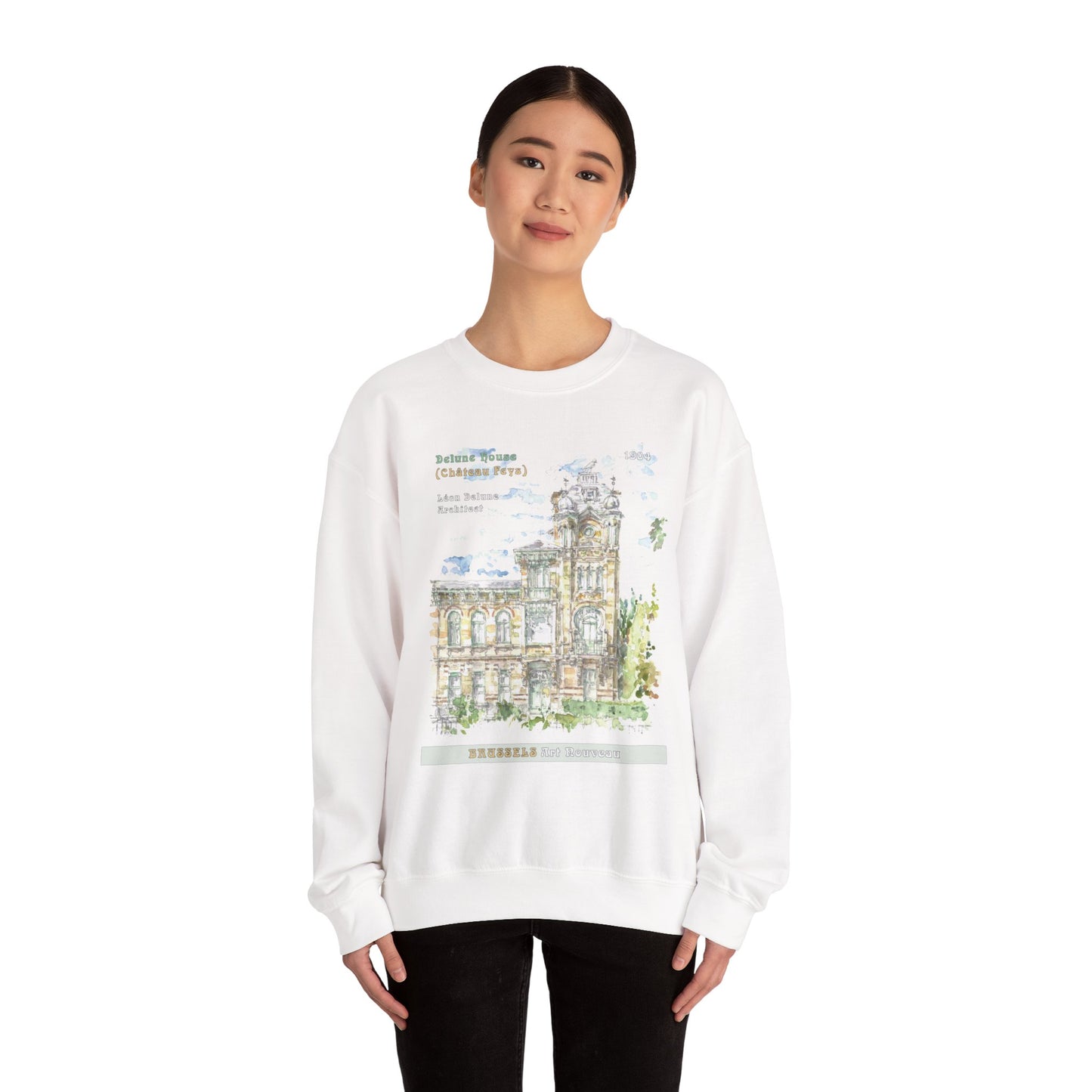 Brussel's Art-Nouveau-Inspired Unisex Crewneck Sweatshirt