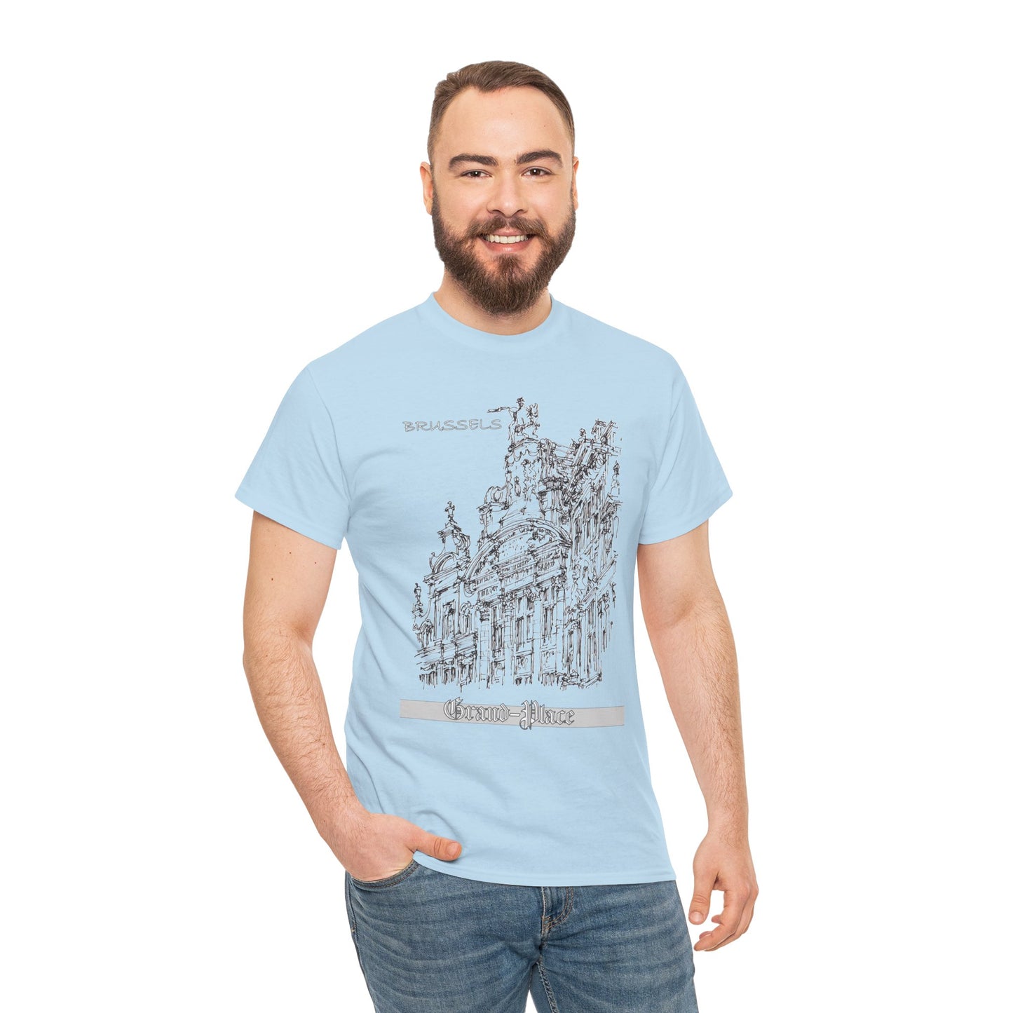 Brussel's Grand-Place-Inspired Unisex Crewneck T-shirt
