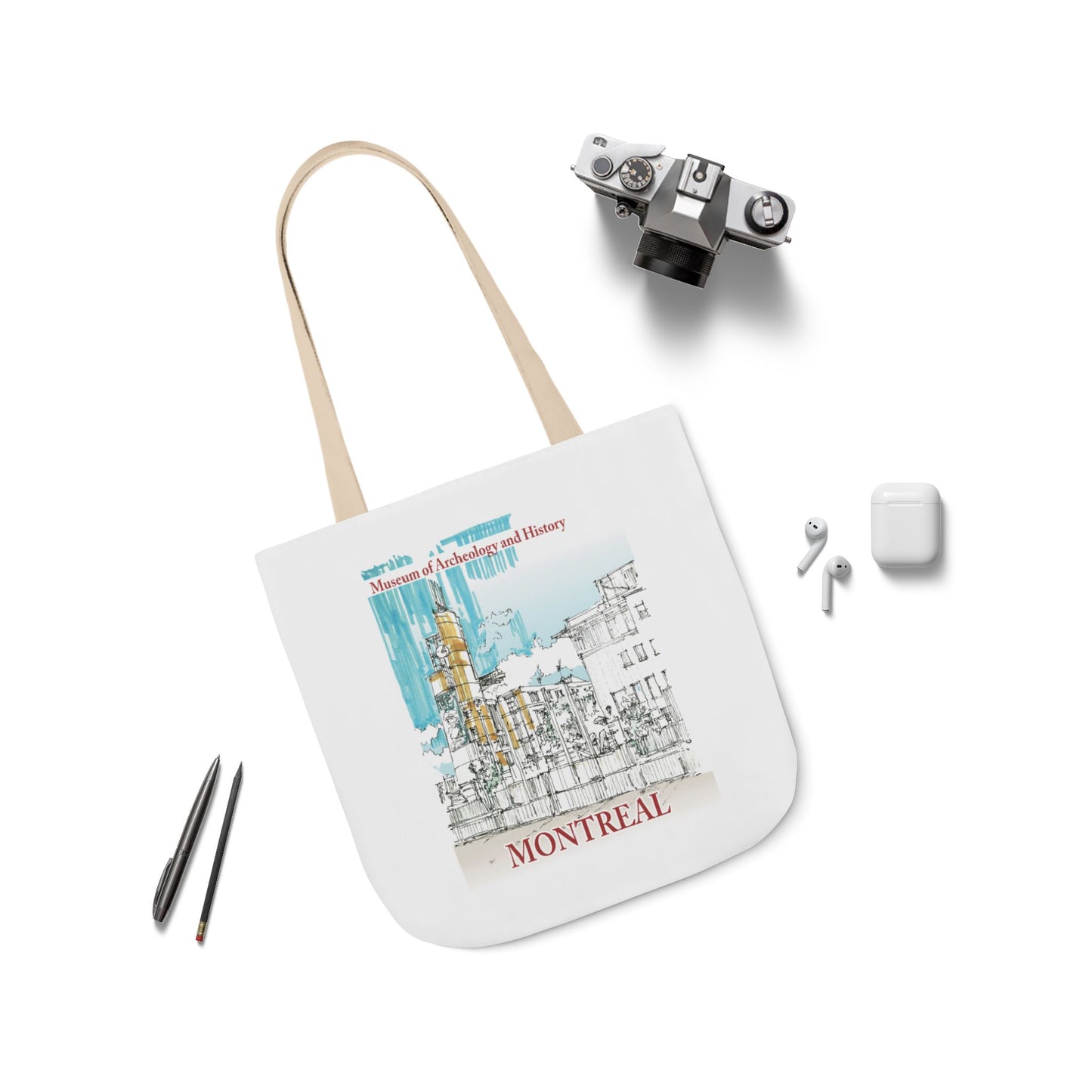 Montreal-inspired Tote Bag with 5-Color Straps