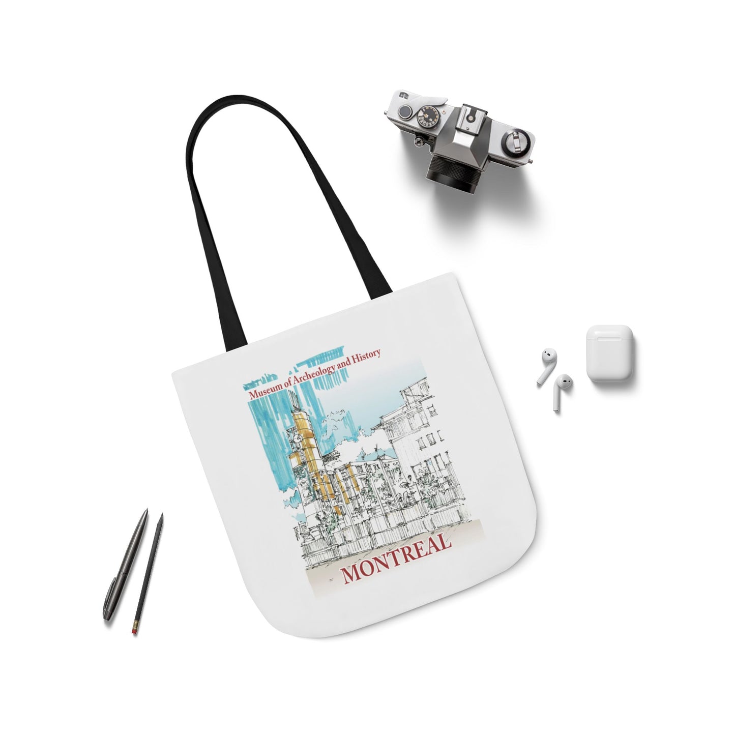 Montreal-inspired Tote Bag with 5-Color Straps