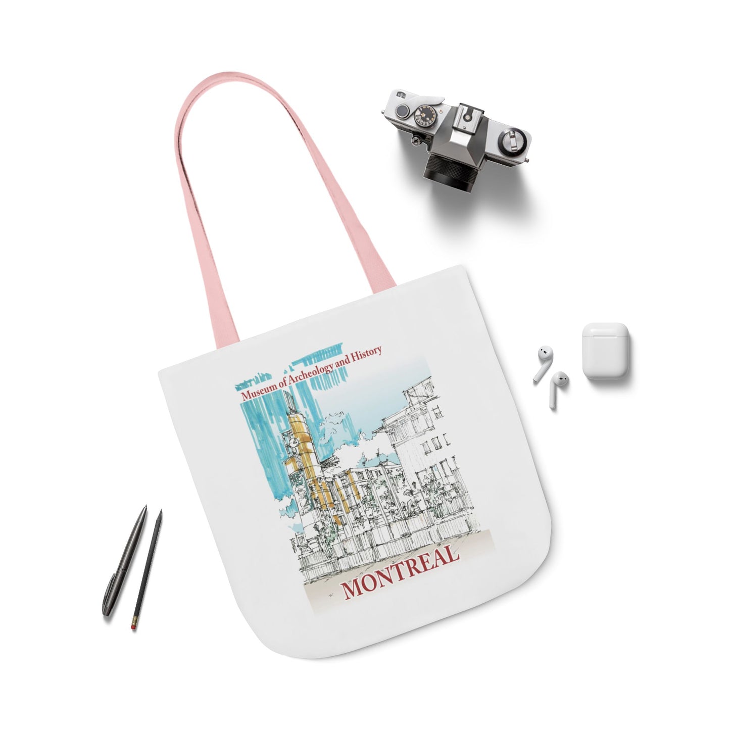 Montreal-inspired Tote Bag with 5-Color Straps
