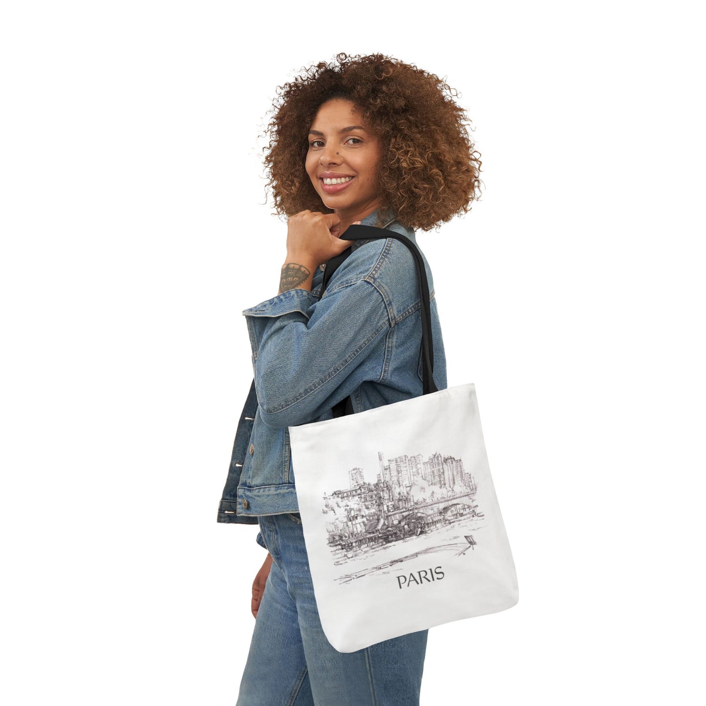 Paris-inspired Tote Bag with 5-Color Straps