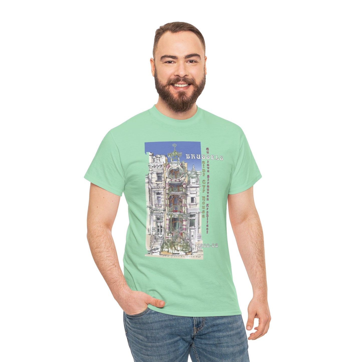 Brussel's Art-Nouveau-Inspired Unisex Crewneck T-shirt