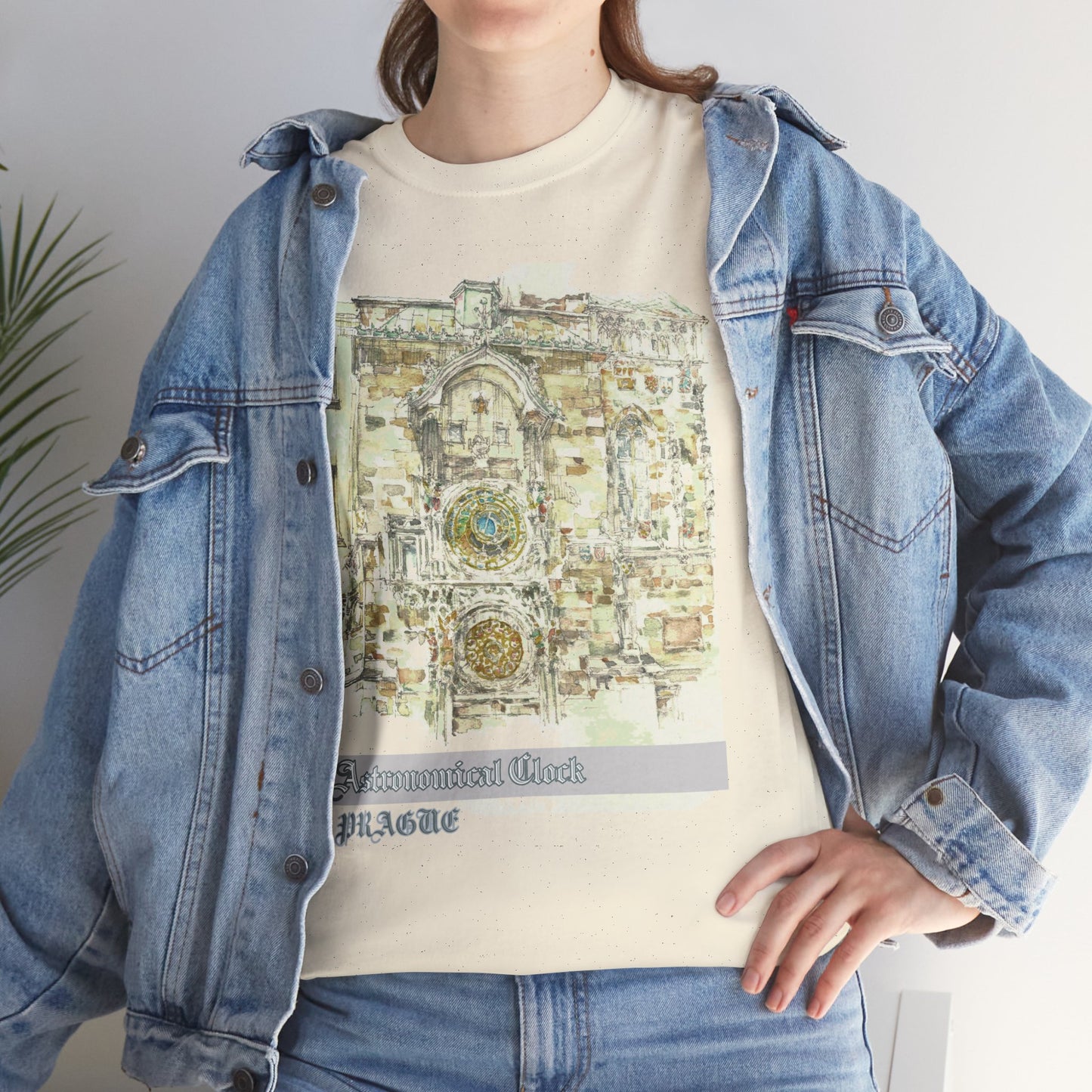 Prague Astronomical Clock-Inspired Unisex Crewneck T-shirt