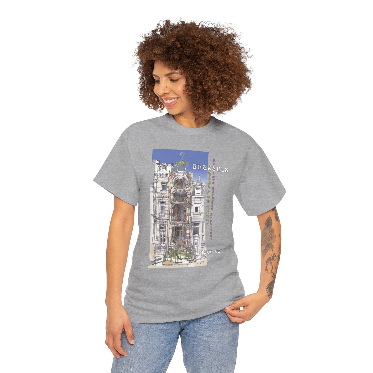 Brussel's Art-Nouveau-Inspired Unisex Crewneck T-shirt