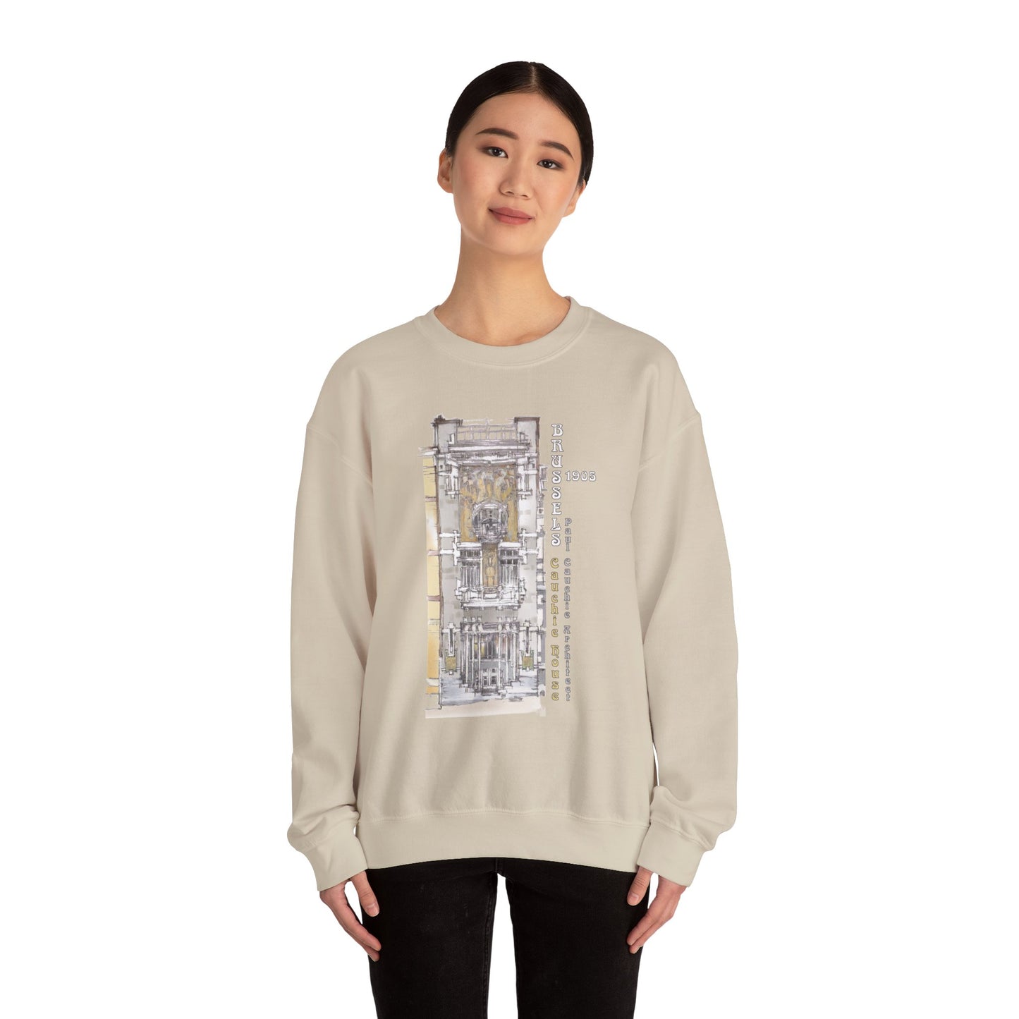 Brussel's Art-Nouveau-Inspired Unisex Crewneck Sweatshirt
