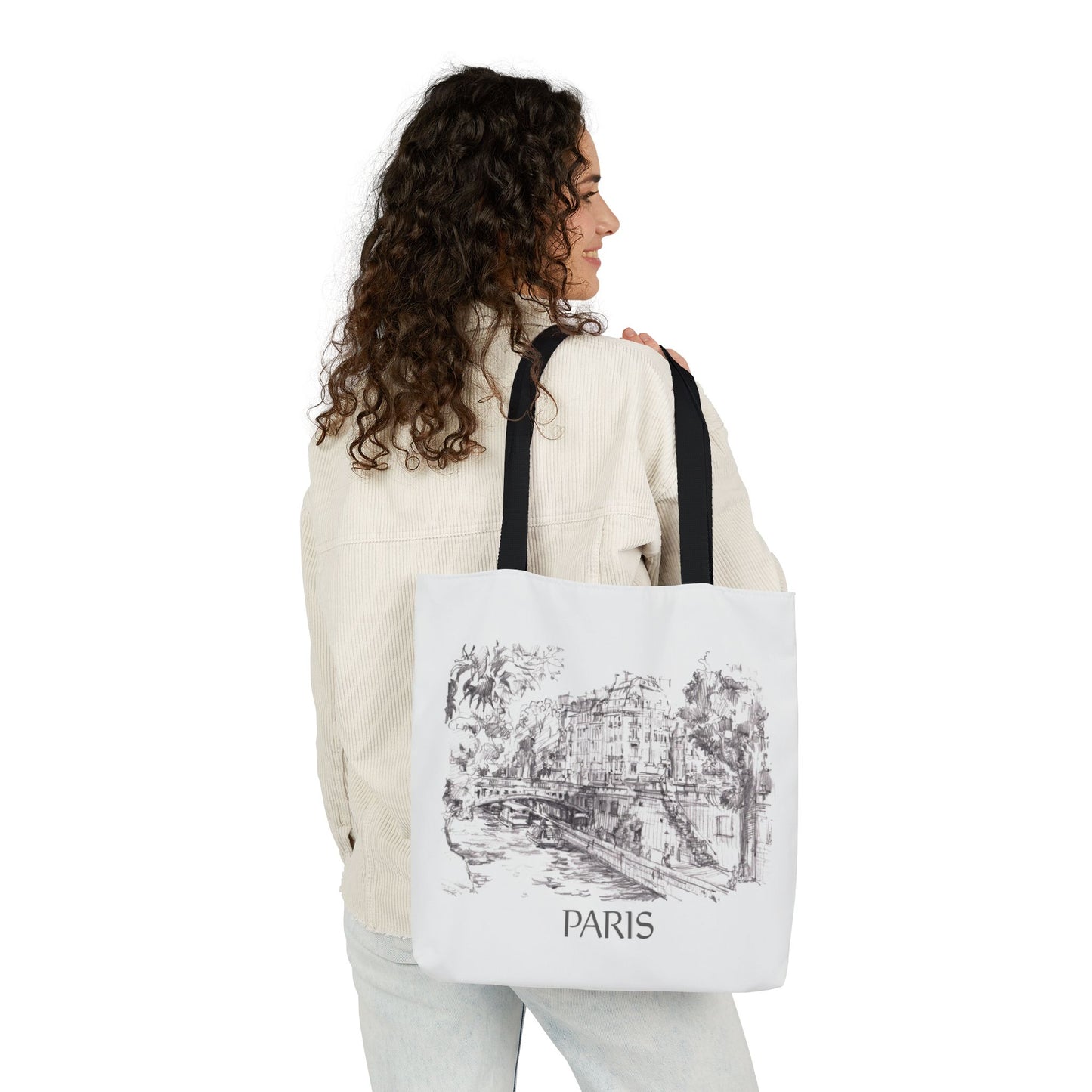 Paris-inspired Tote Bag with 5-Color Straps