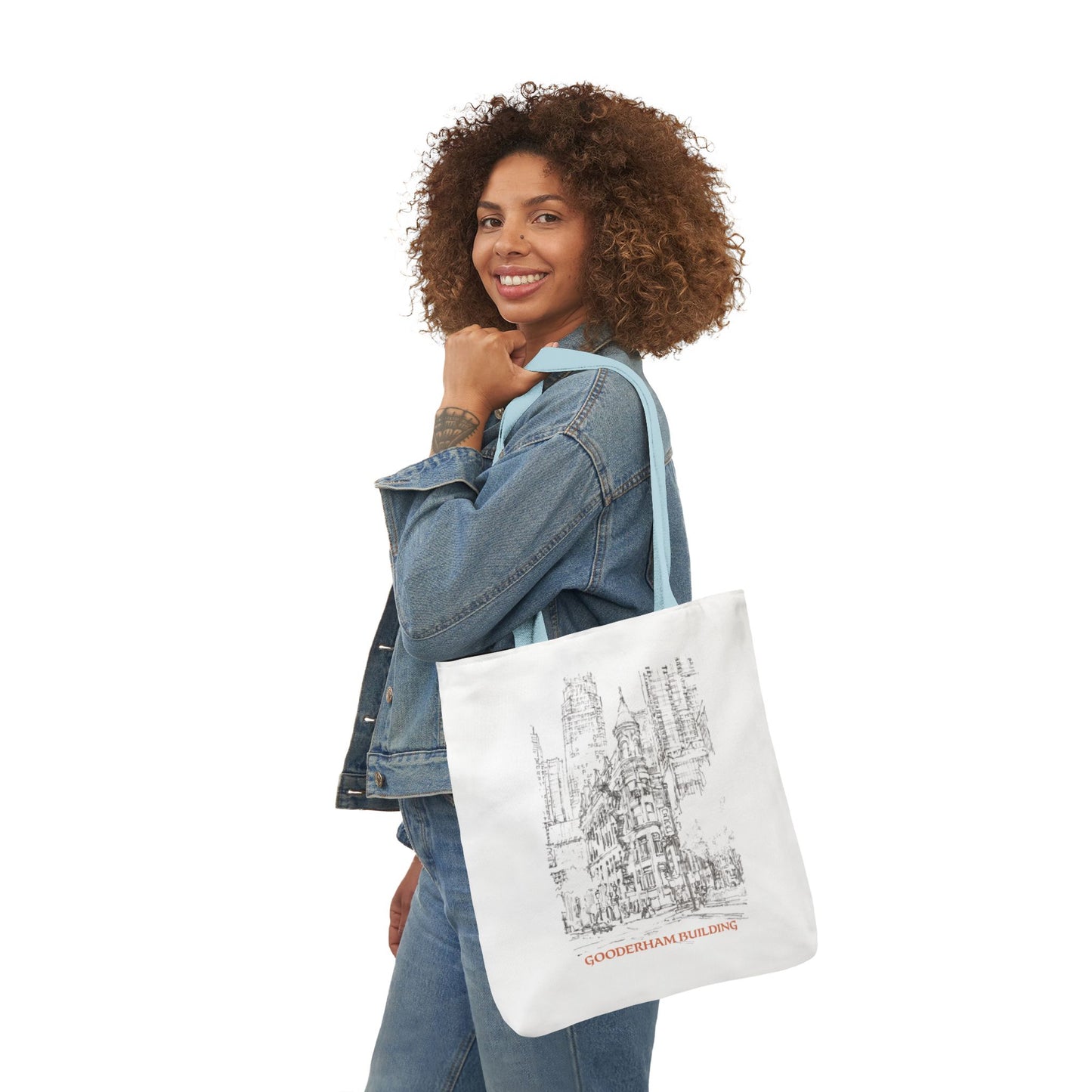 Toronto Gooderham building-inspired Tote Bag with 4-Color Straps