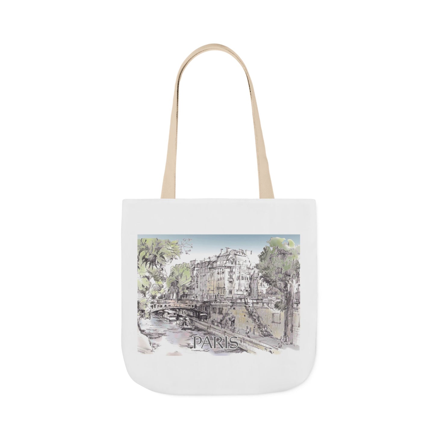 Paris-inspired Tote Bag with 4-Color Straps
