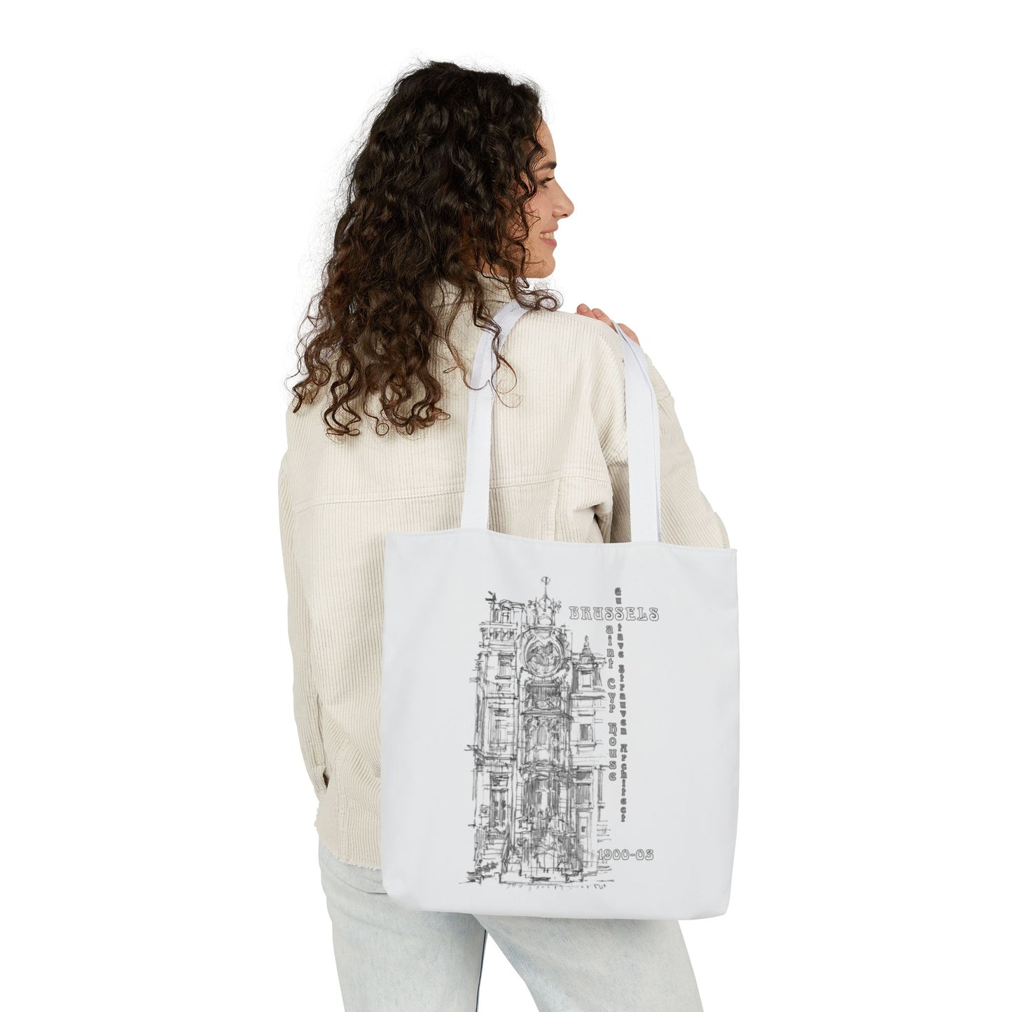 Brussel's Art-Nouveau-inspired Tote Bag with 5-Color Straps