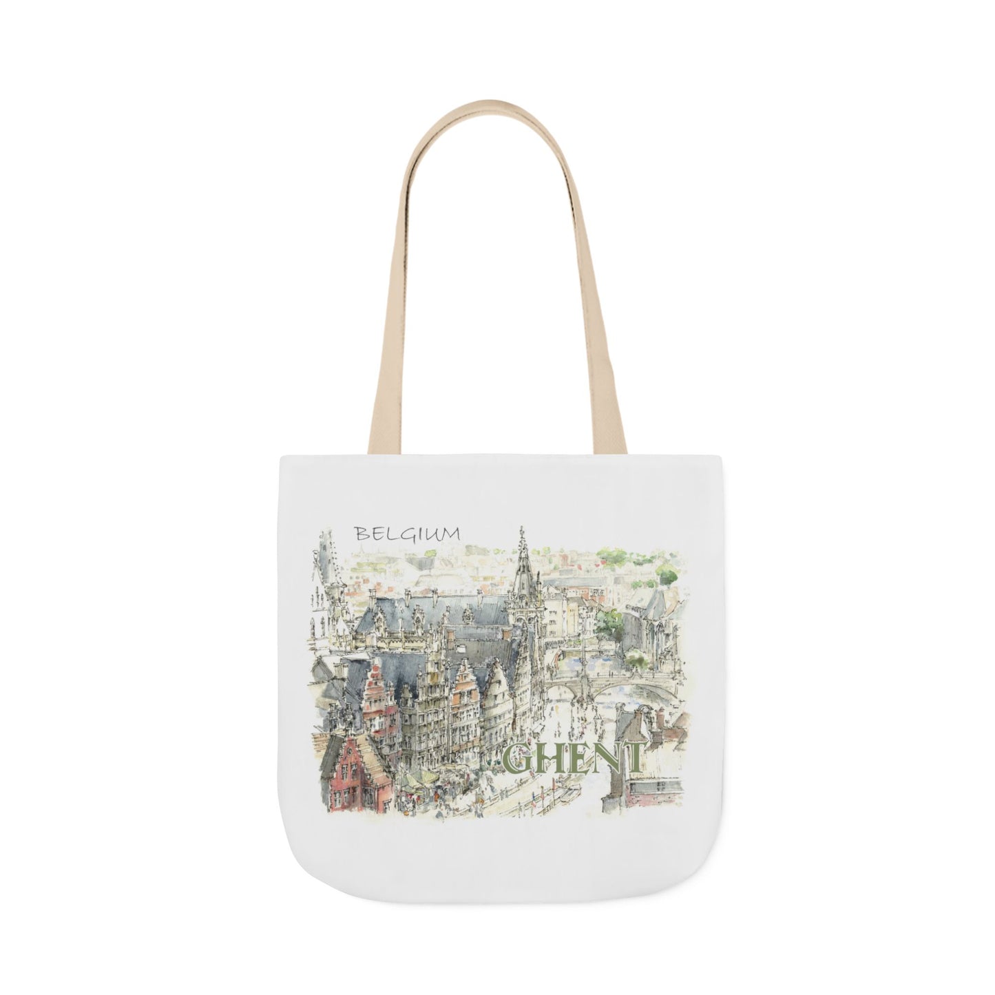 Ghent-inspired Tote Bag with 4-Color Straps