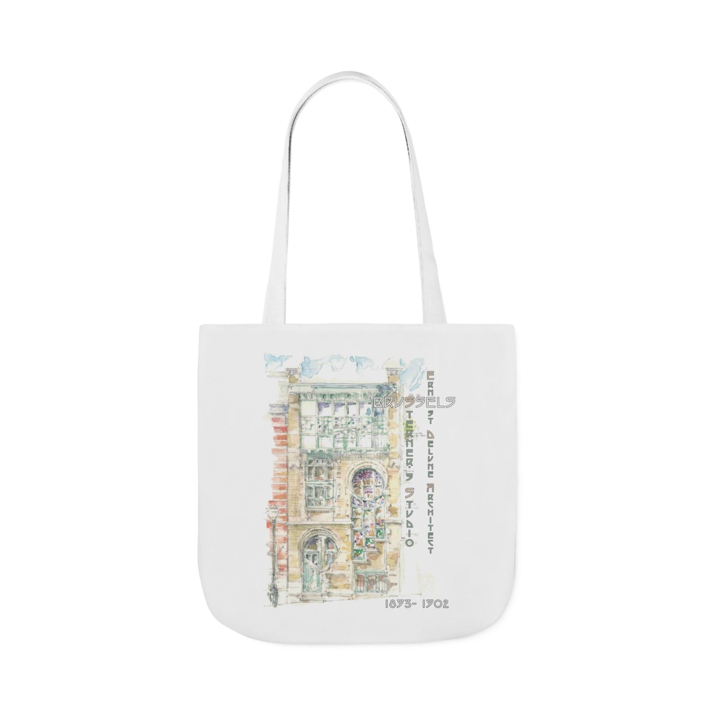 Brussel's Art-Nouveau-inspired Tote Bag with 3-Color Straps