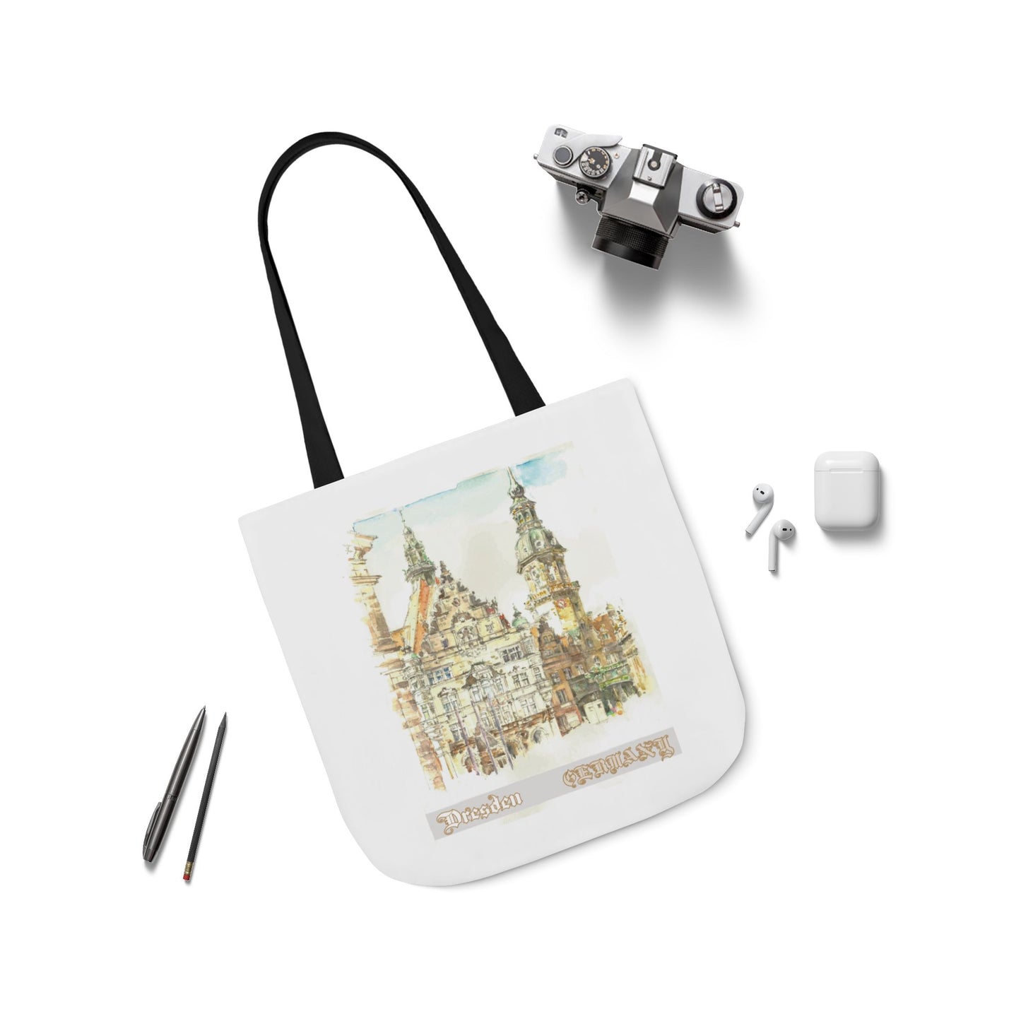Dresden-inspired Tote Bag with 4-Color Straps