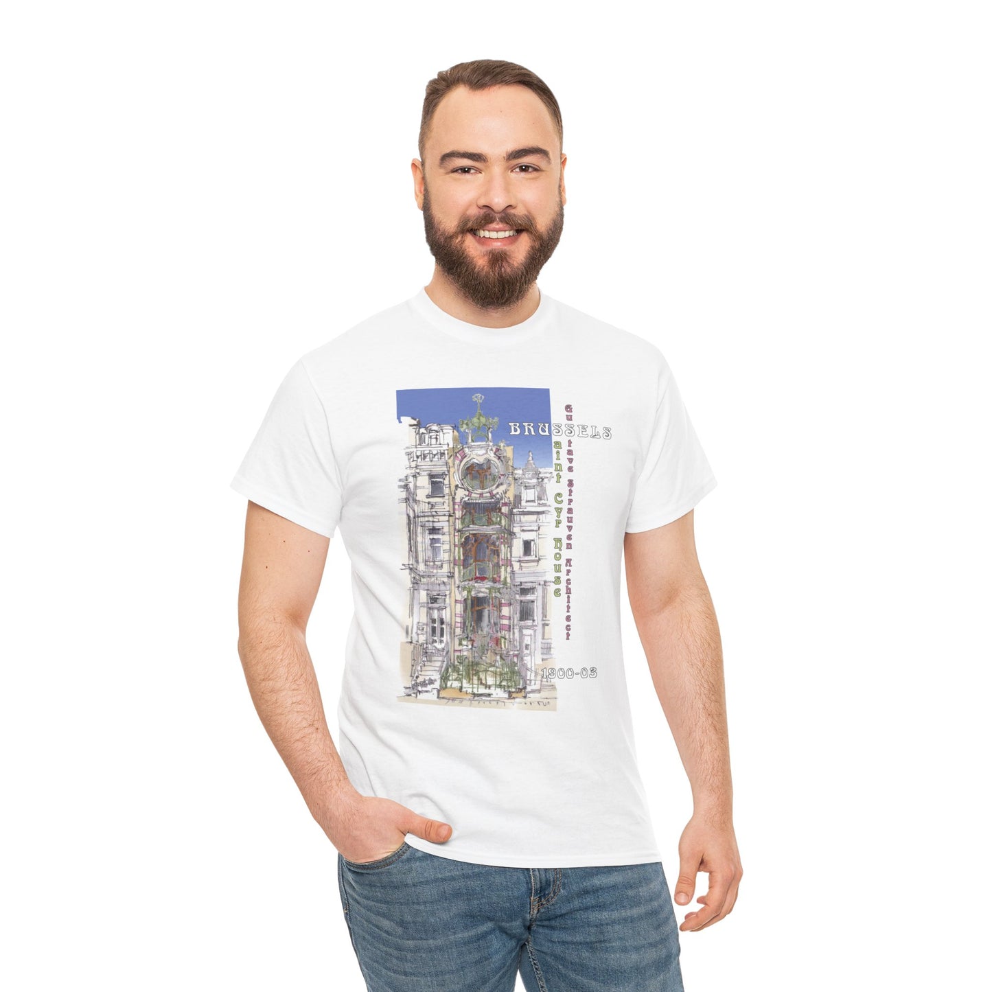 Brussel's Art-Nouveau-Inspired Unisex Crewneck T-shirt