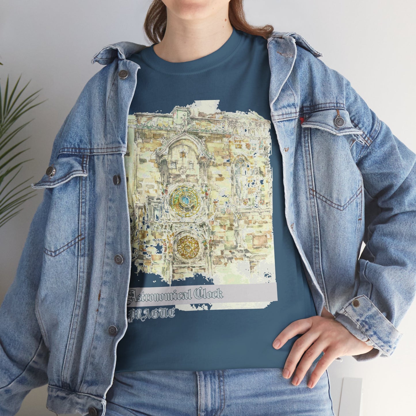 Prague Astronomical Clock-Inspired Unisex Crewneck T-shirt