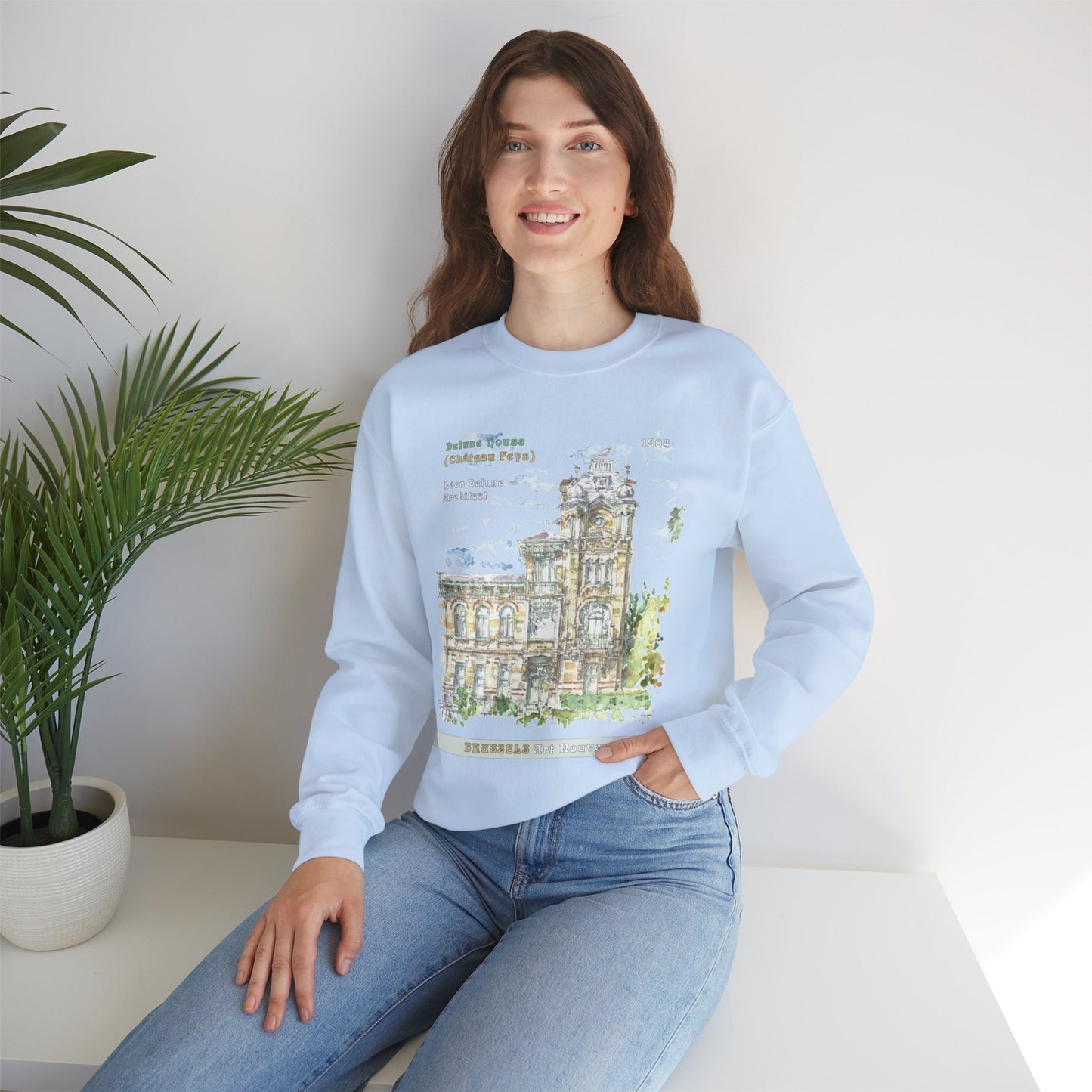 Brussel's Art-Nouveau-Inspired Unisex Crewneck Sweatshirt