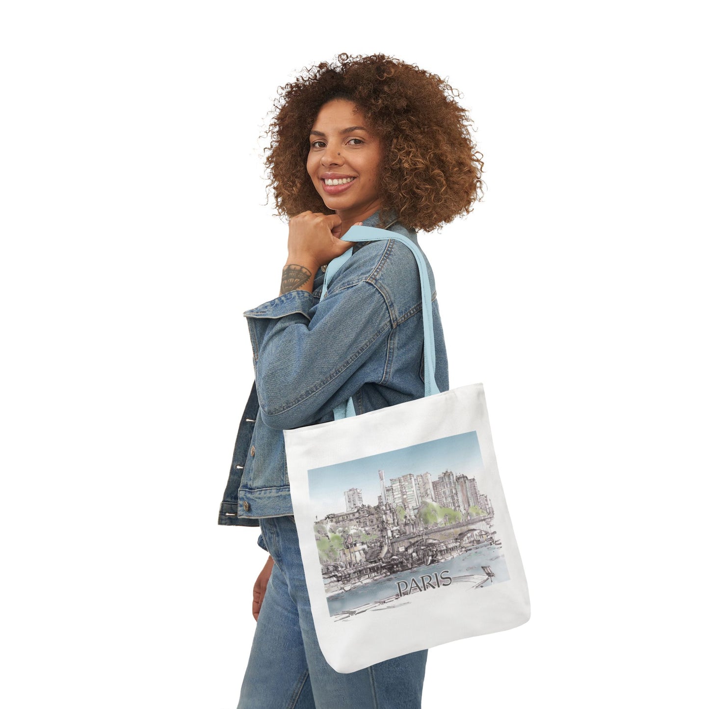 Paris-inspired Tote Bag with 4-Color Straps
