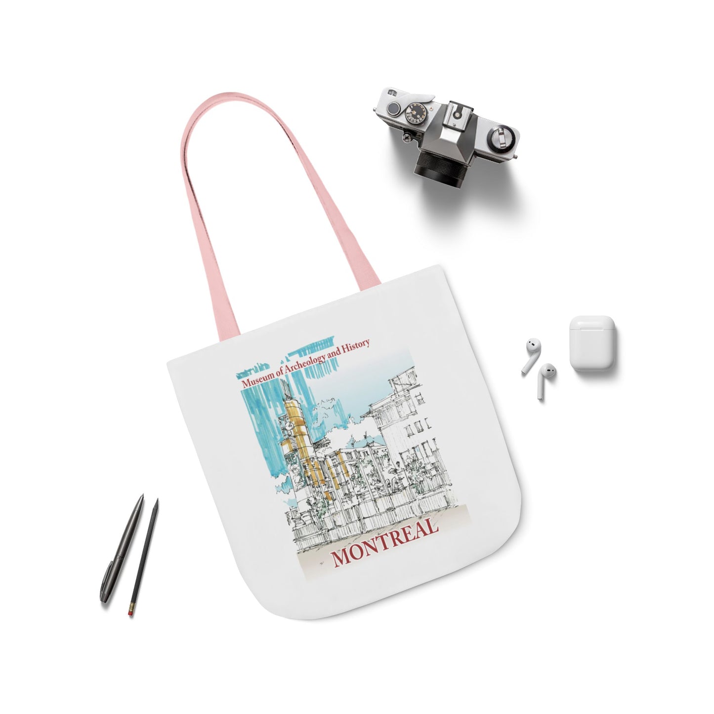 Montreal-inspired Tote Bag with 5-Color Straps