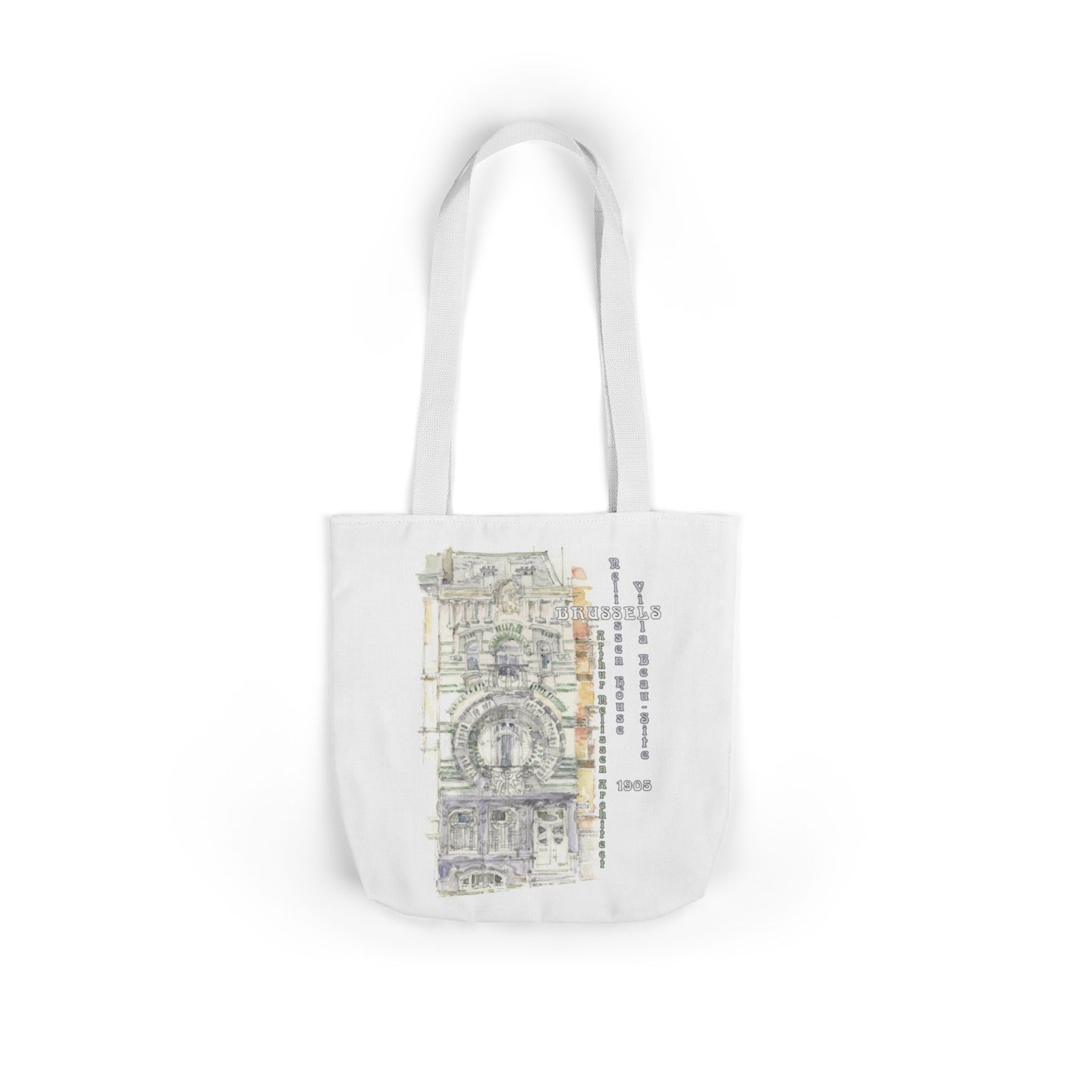 Brussel's Art-Nouveau-inspired Tote Bag with 3-Color Straps