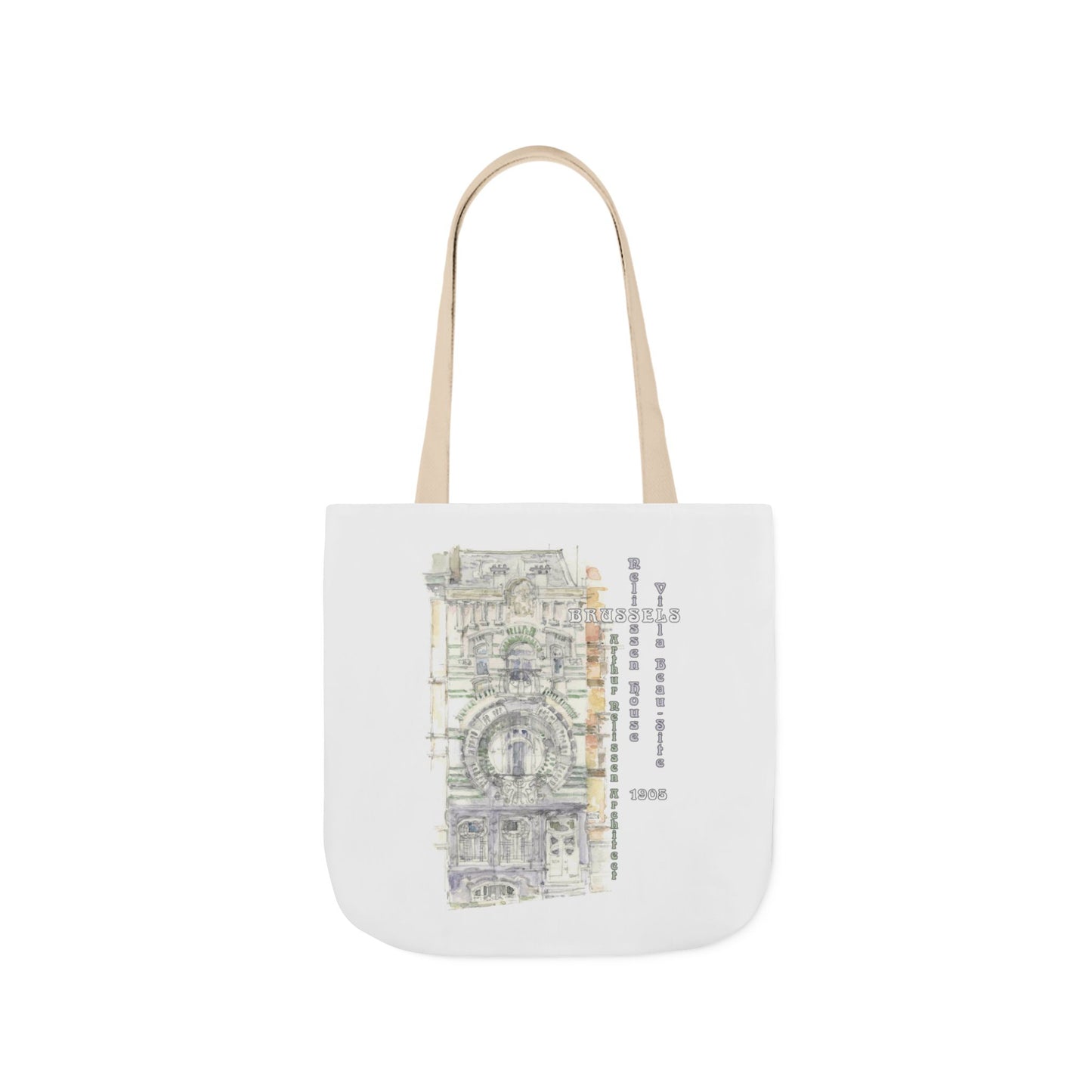 Brussel's Art-Nouveau-inspired Tote Bag with 3-Color Straps